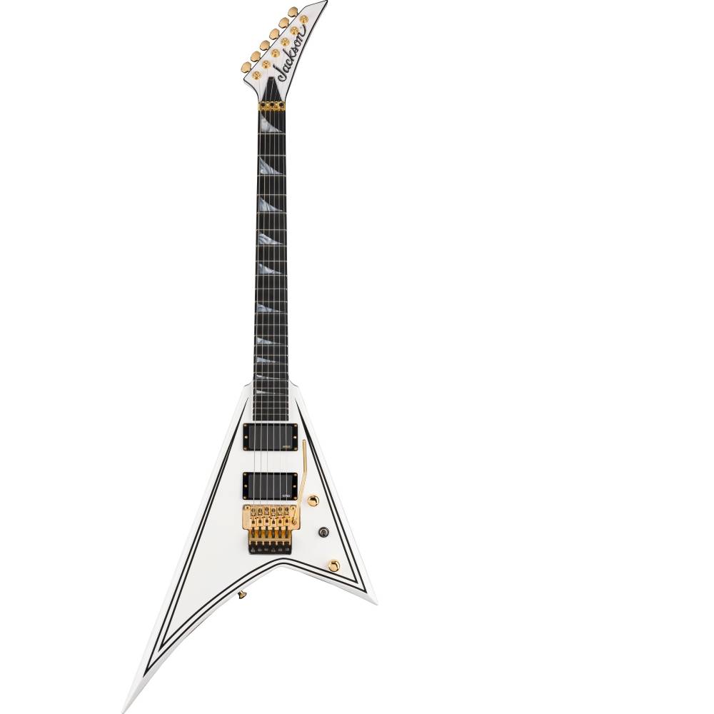 Jackson MJ Series Rhoads RR24-MG, Electric Guitar, White with Black Pinstripes