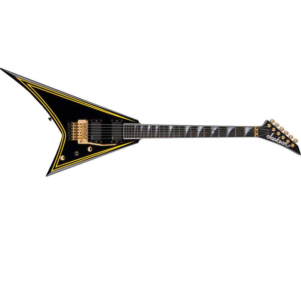 Jackson MJ Series Rhoads RR24-MG, Electric Guitar, Black with Yellow Pinstripes