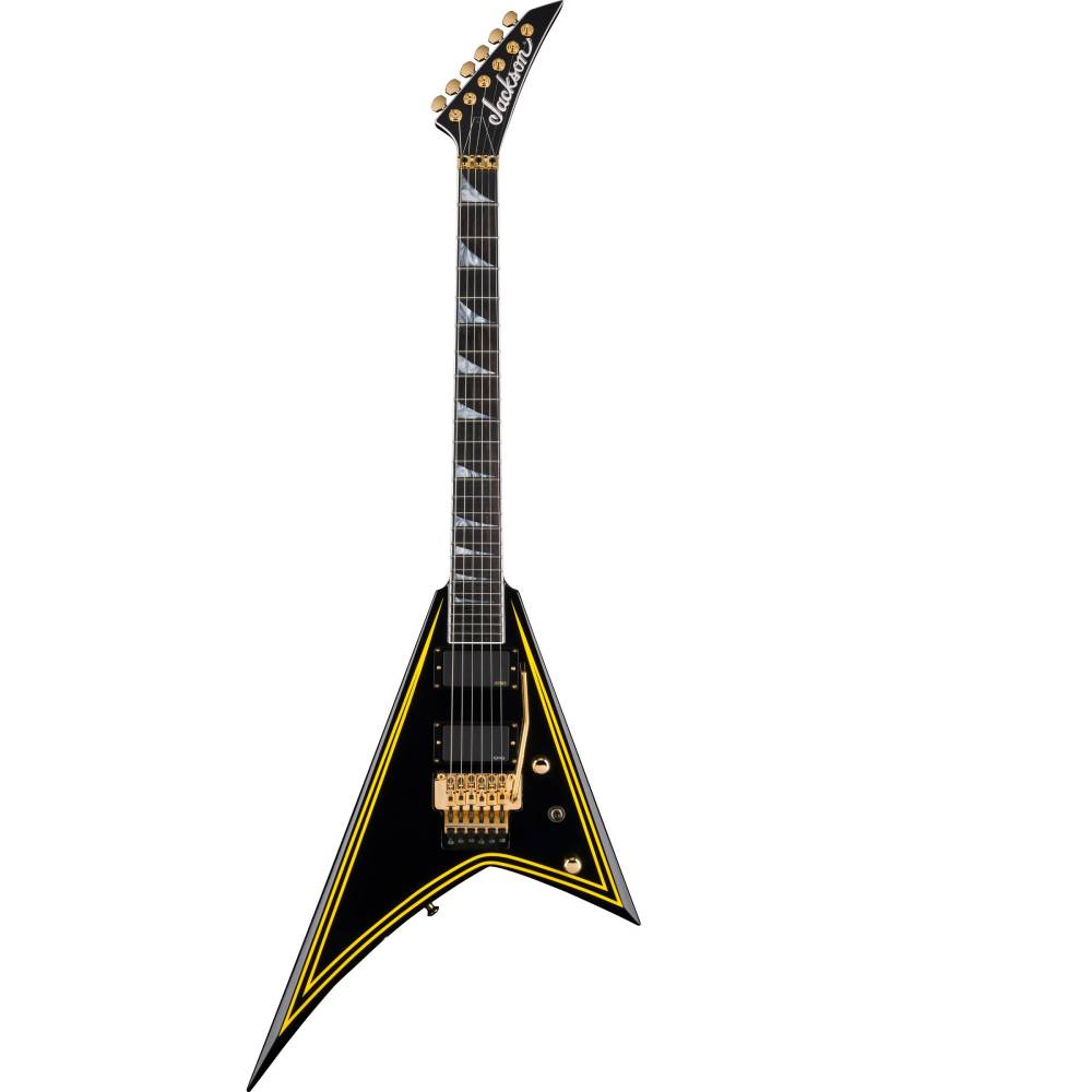 Jackson MJ Series Rhoads RR24-MG, Electric Guitar, Black with Yellow Pinstripes