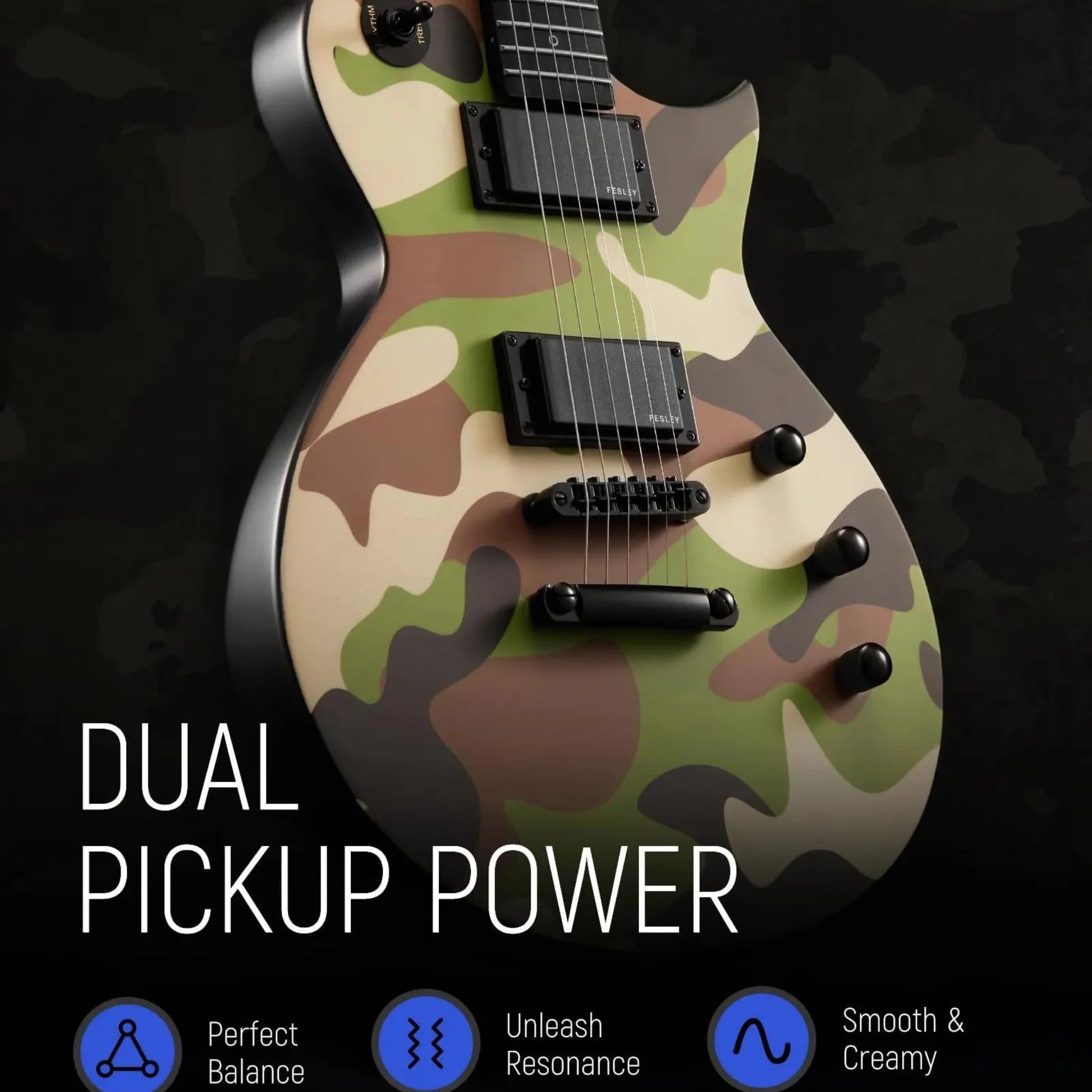 Đàn Guitar Điện Fesley FLP400 HH Techwood Fingerboard Camouflage