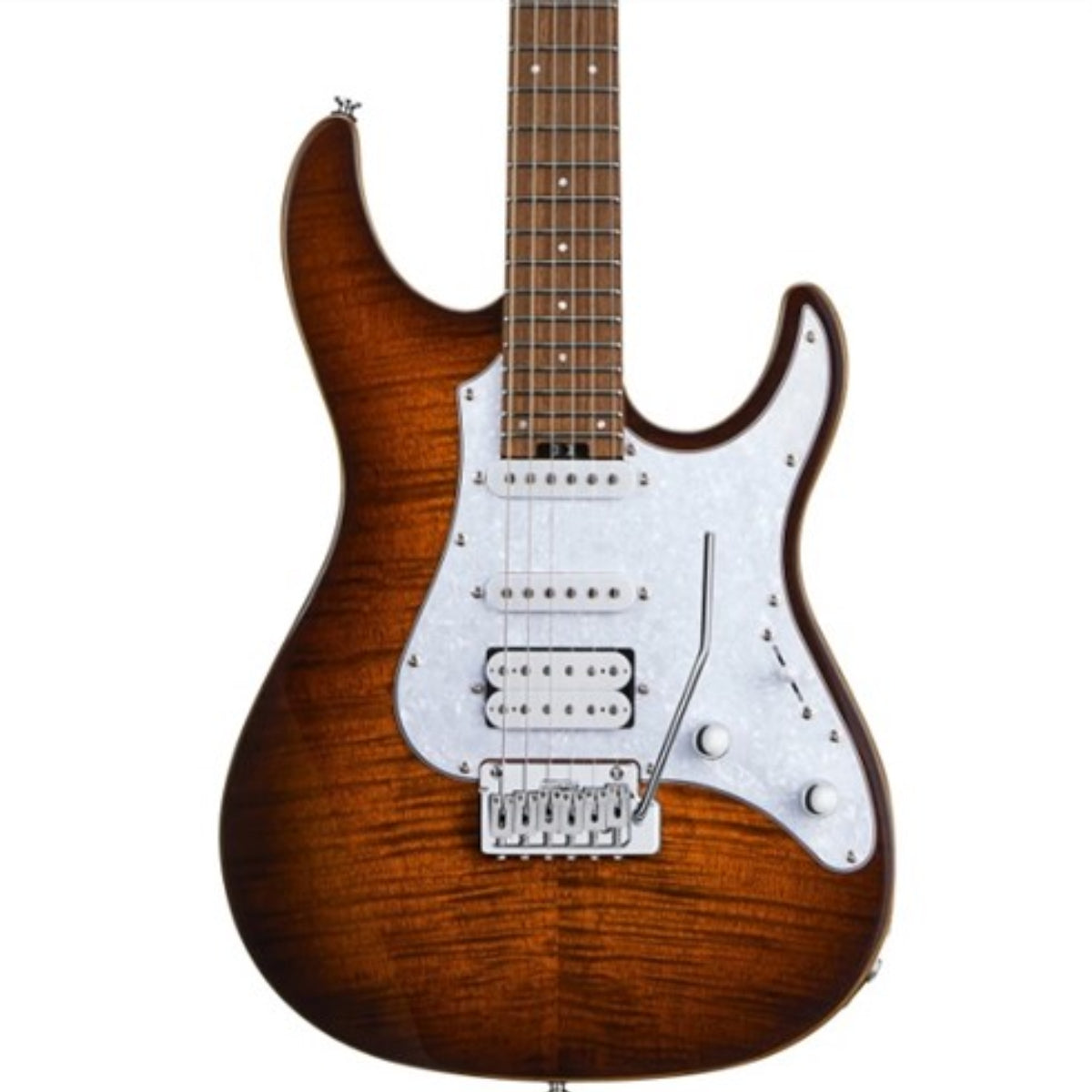 GrassRoots G-SNAPPER-24PF-FM-TGESB Pau Ferro FB, Tiger Eye Sunburst