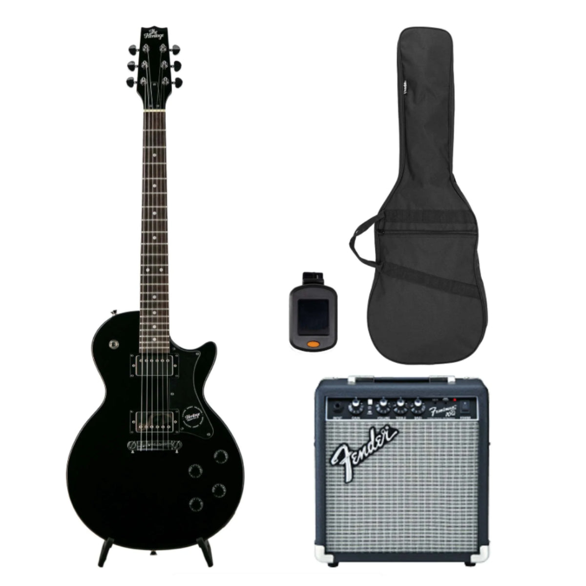 Heritage Ascent Collection H-137 Humbucker Electric Guitar Bundle, Black (VN Exclusive)