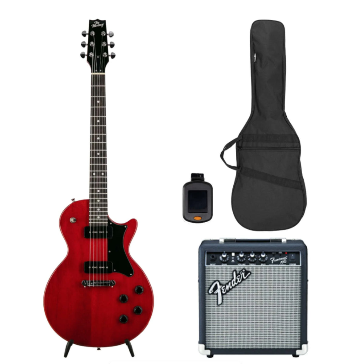 Heritage Ascent Collection H-137 P90 Electric Guitar Bundle, Vintage Cherry (VN Exclusive)