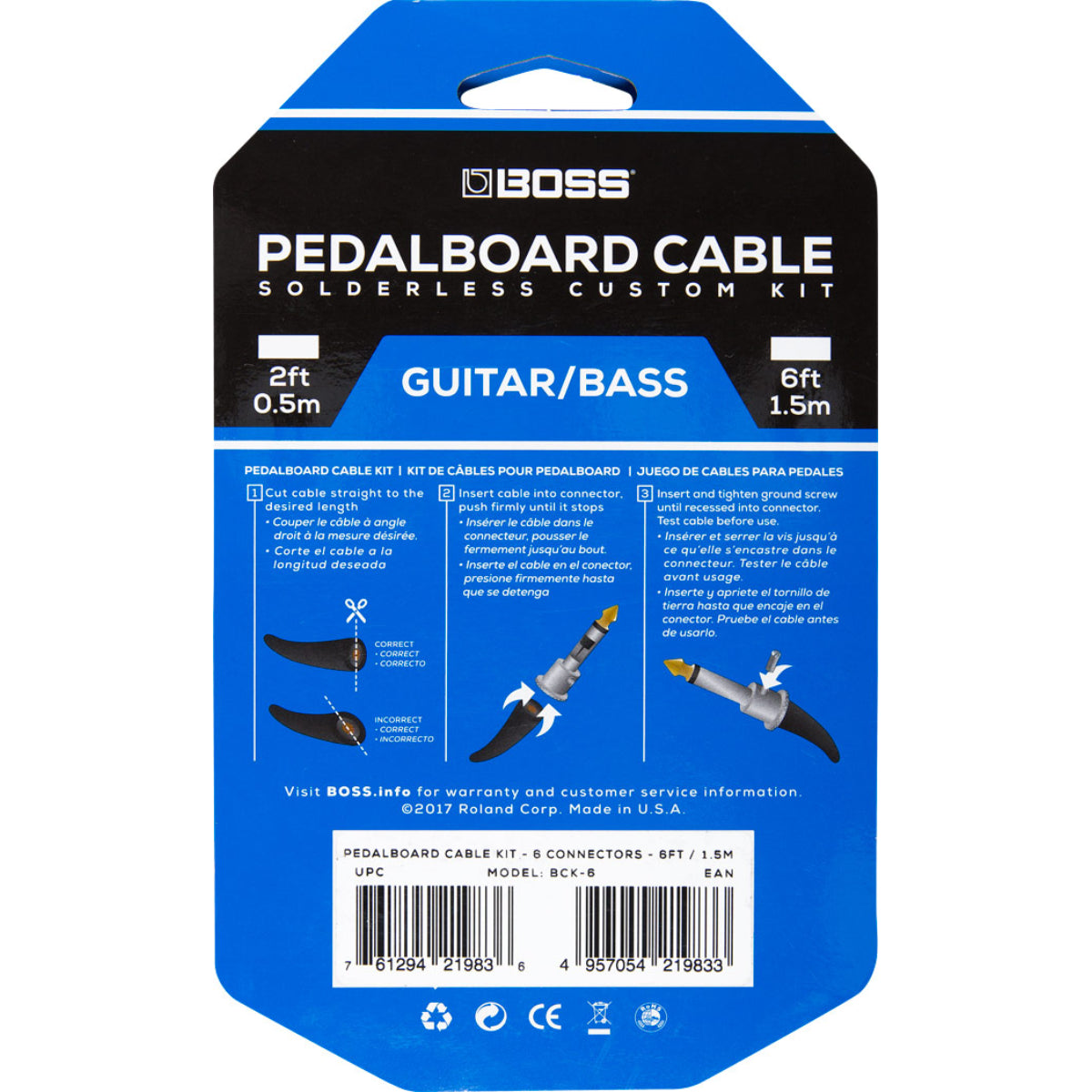 BOSS BCK-6 Pedalboard Cable Kit