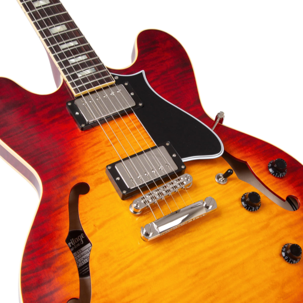 Heritage Custom Shop Core Collection H-535 Electric Guitar with Case, Dark Cherry Sunburst