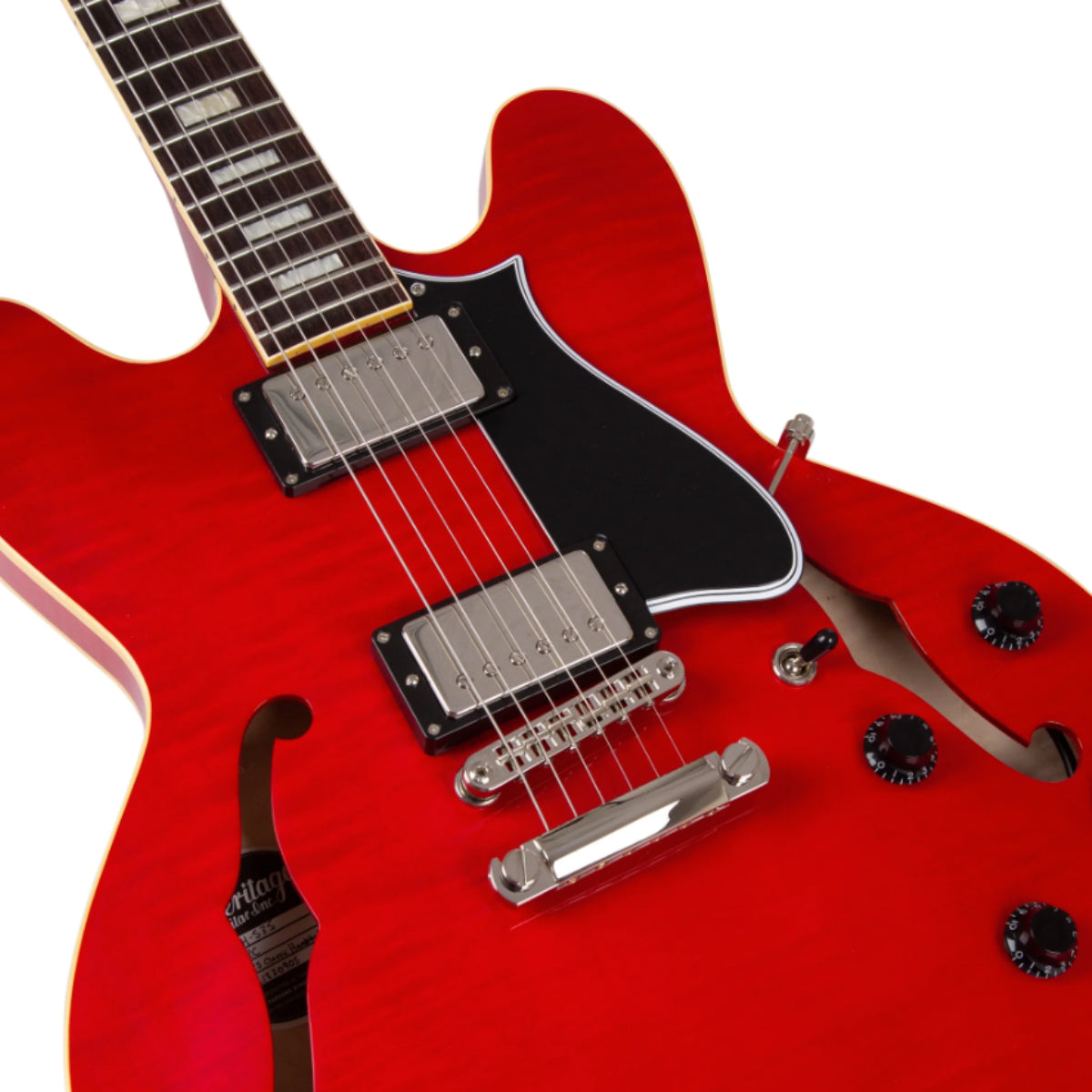 Heritage Custom Shop Core Collection H-535 Electric Guitar with Case, Trans Cherry