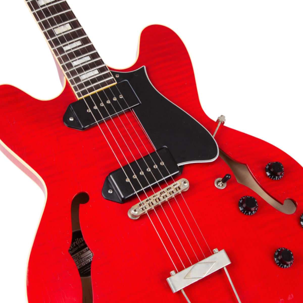 Heritage Custom Shop Core Collection H-530 Electric Guitar with Case, Trans Cherry, Artisan Aged