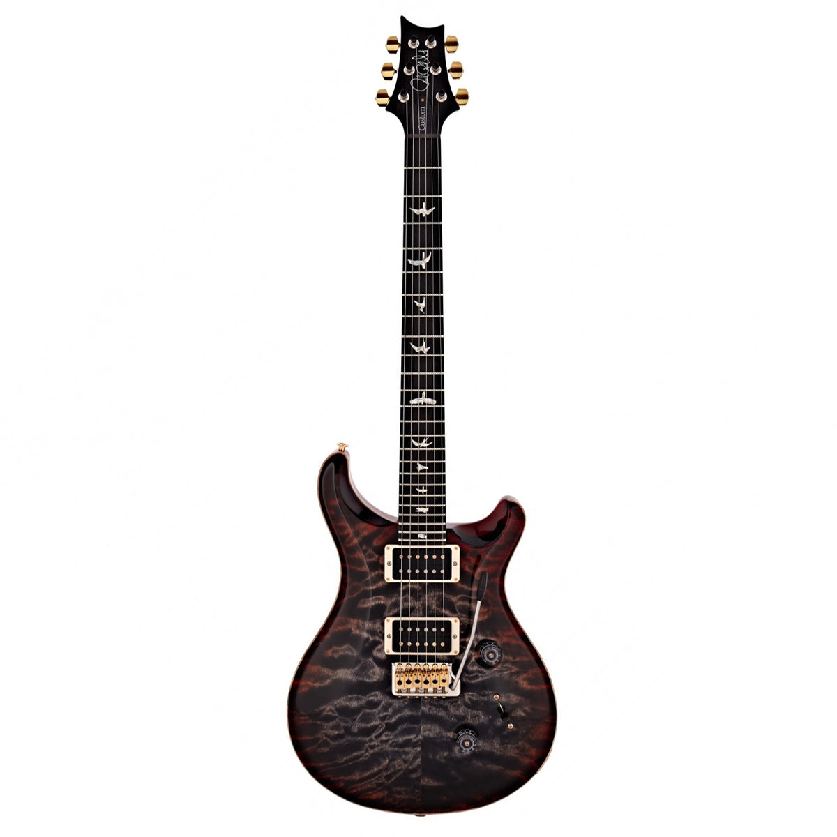 Đàn Guitar Điện PRS Custom 24 Wood Library 10 Top, Quilt Charcoal Cherry Burst w/Case