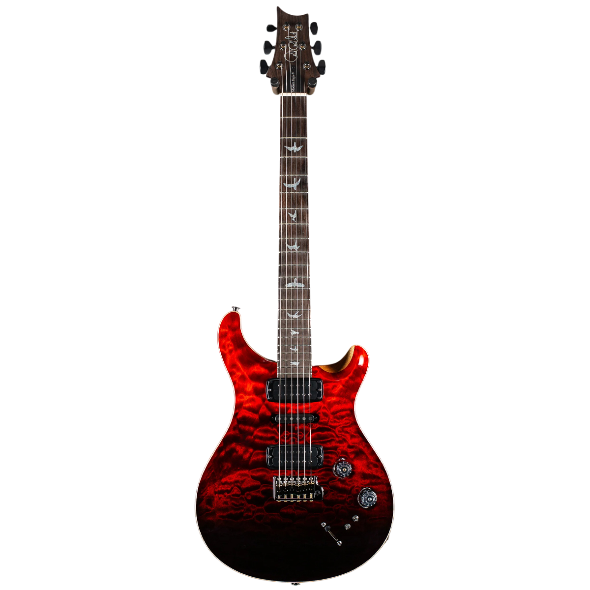 Đàn Guitar Điện PRS Modern Eagle V Wood Library 10 Top, Fire Red/Gray Black w/Case