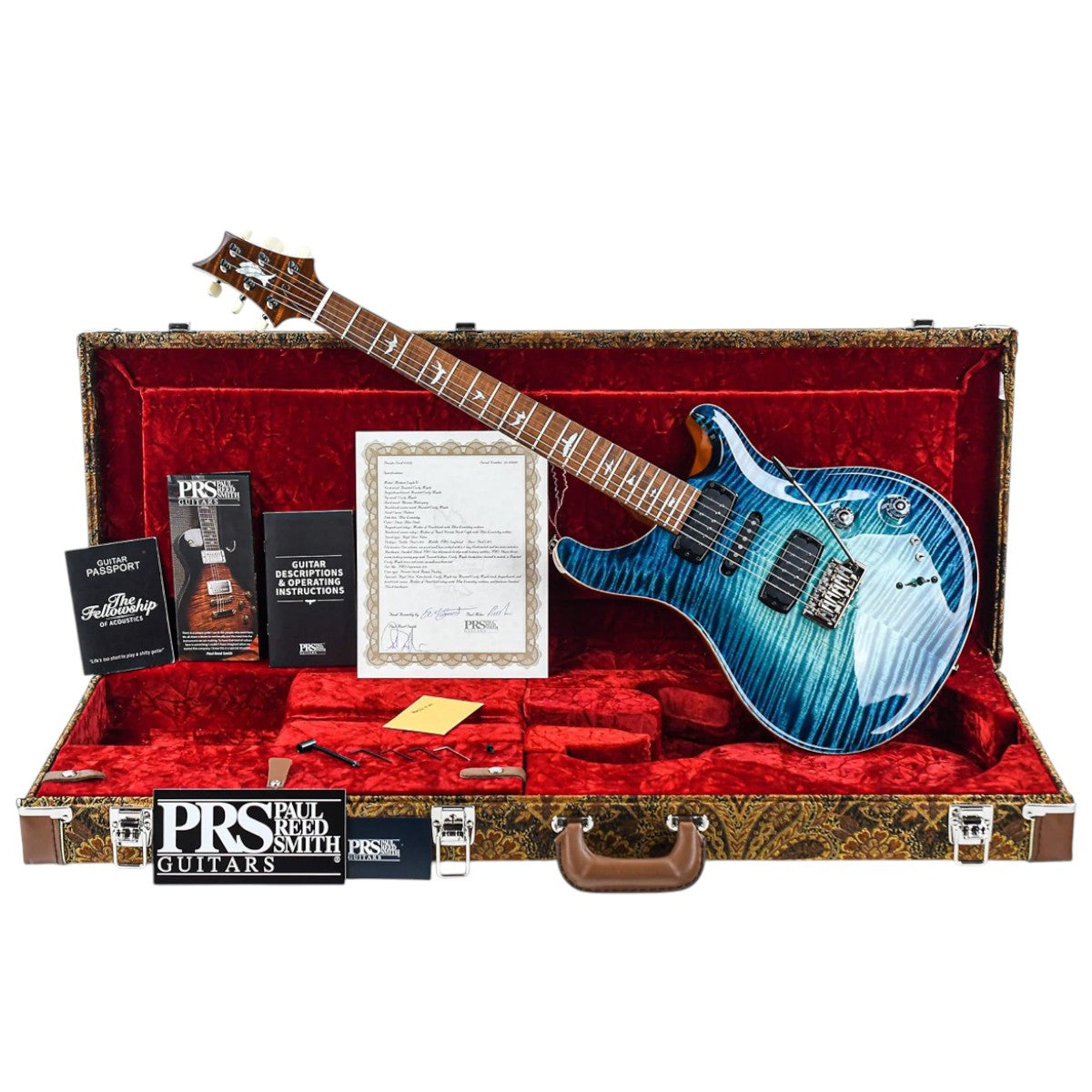 Đàn Guitar Điện PRS Modern Eagle V Wood Library 10 Top Private Stock, Blue Steel Glow w/Case