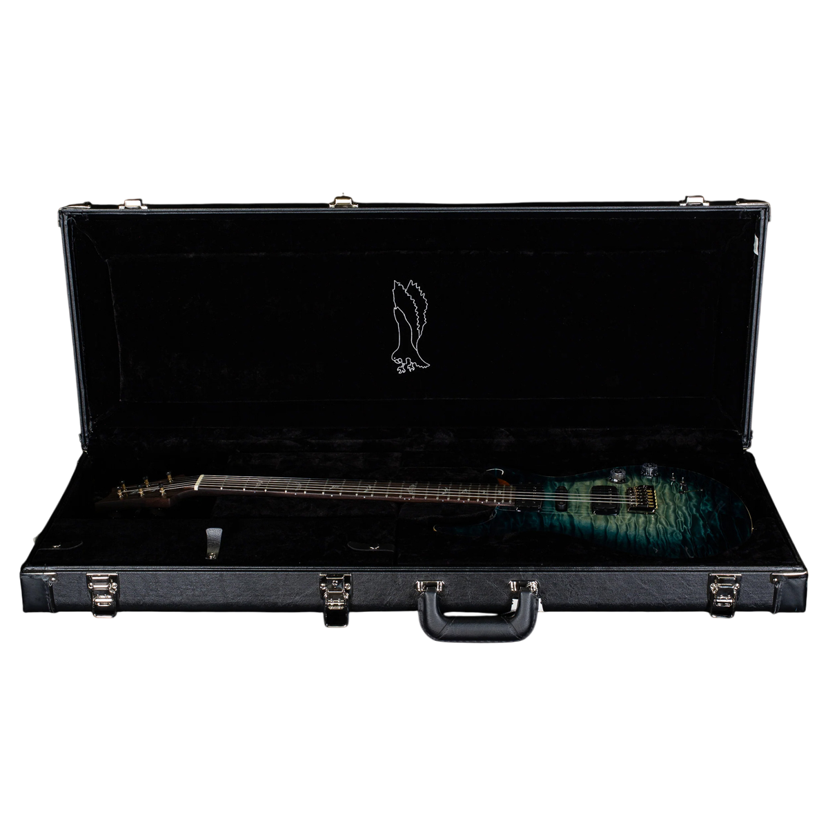 Đàn Guitar Điện PRS Modern Eagle V Wood Library 10 Top Private Stock, PRS Modern Eagle V Wood Library 10 Top Private Stock, Slate Blue Glow w/Case w/Case