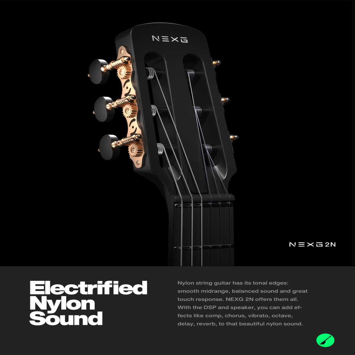 Đàn Guitar Điện Silent Classic Enya NEXG 2N Basic - Smart Audio Guitar, Carbon Fiber Fingerboard, Black