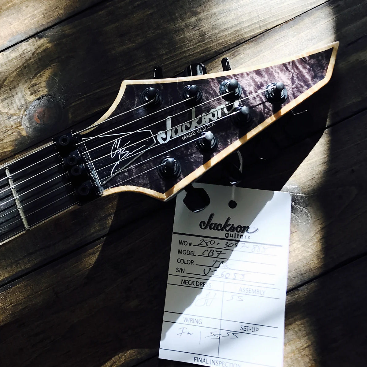 Đàn Guitar Điện Jackson USA Signature Chris Broderick Soloist 7, Ebony Fingerboard, Transparent Black, #2803057885
