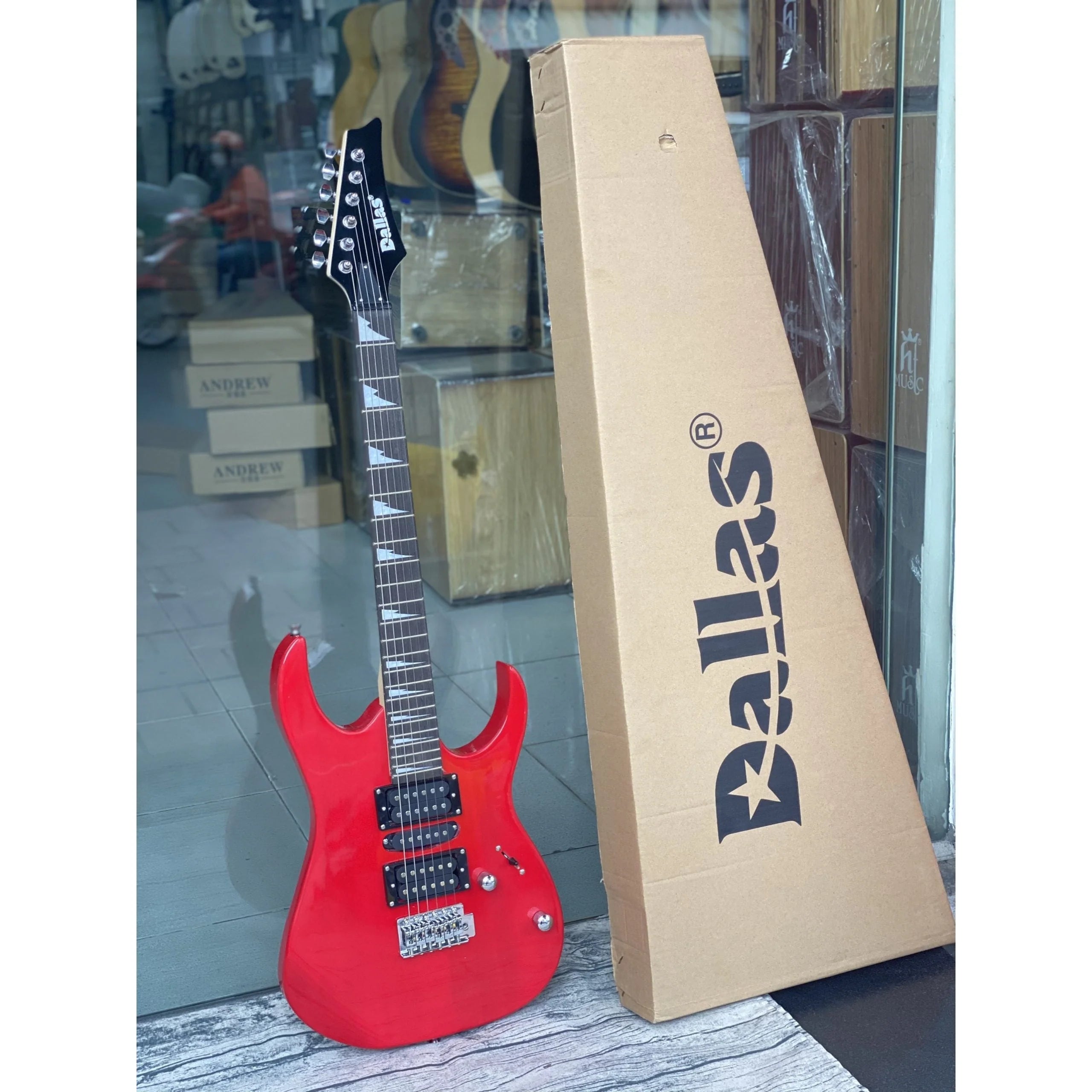 Đàn Guitar Điện Dallas DL-S5 HHS, Rosewood Fingerboard, Red
