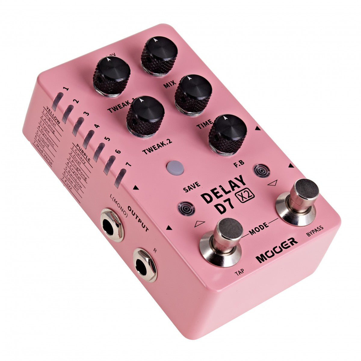 Reverb Pedal Guitar Mooer X2 Series D7 Delay