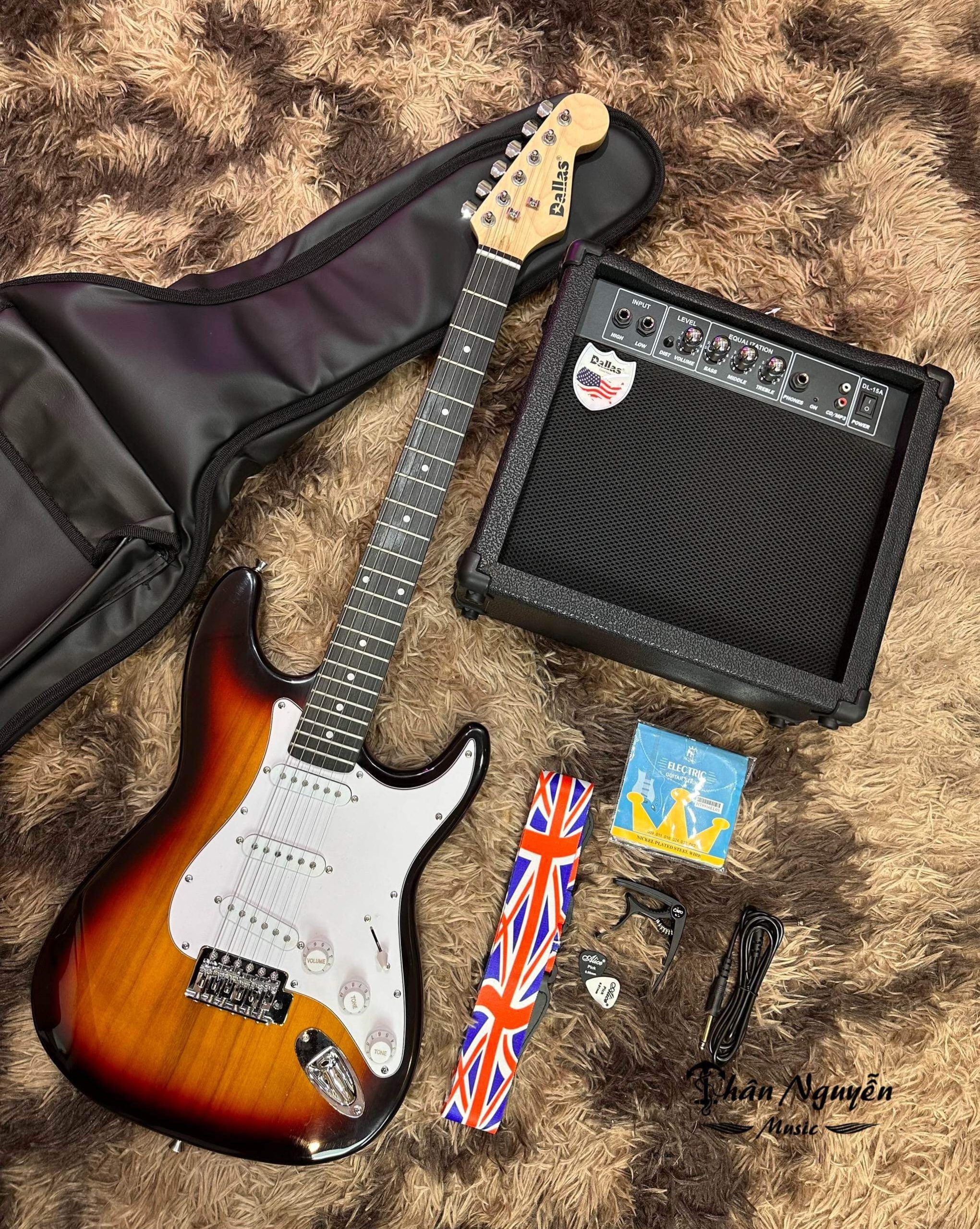 Đàn Guitar Điện Dallas DL-S1 SSS, Rosewood Fingerboard, Sunburst