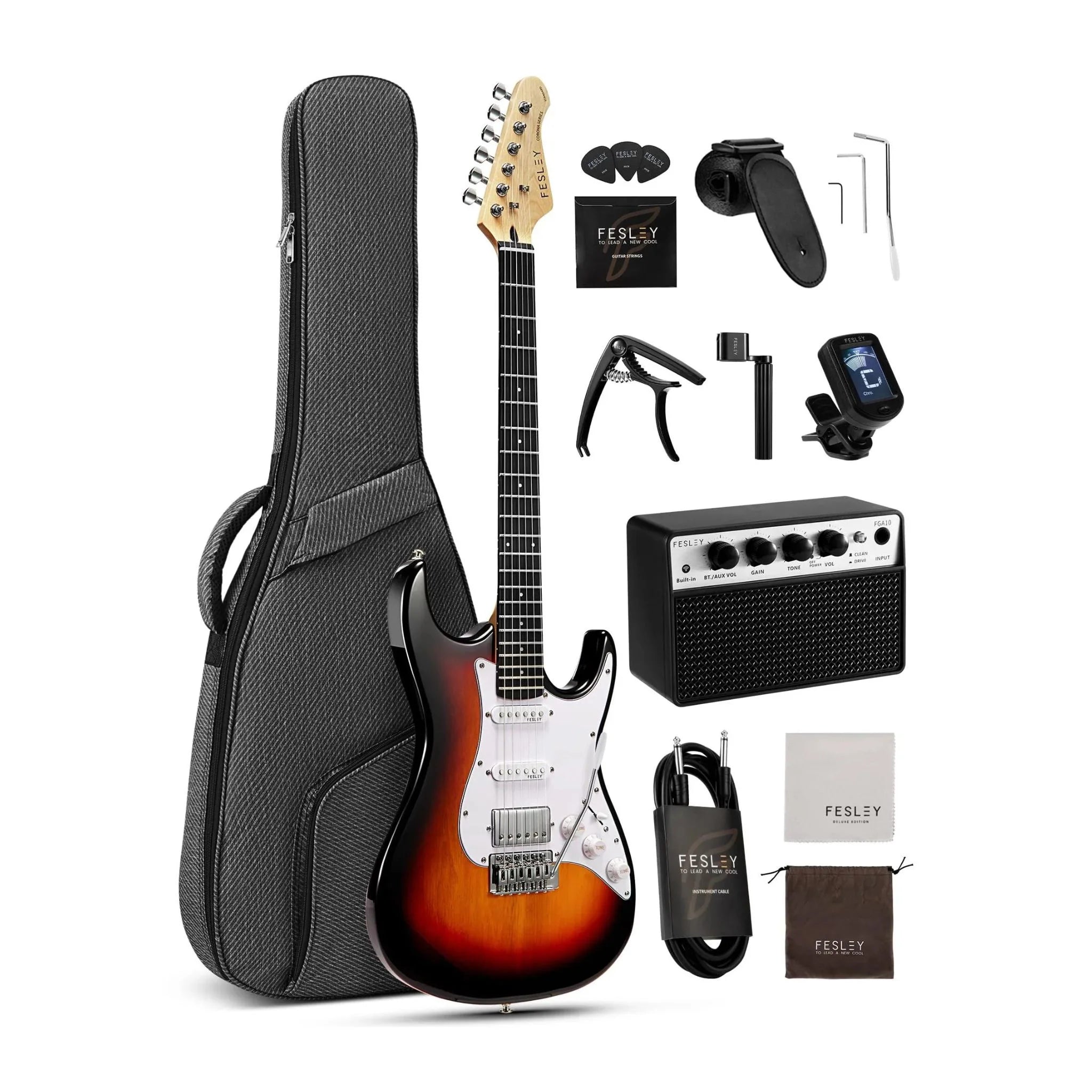 Đàn Guitar Điện Fesley FST100 HSS, Rosewood Fingerboard