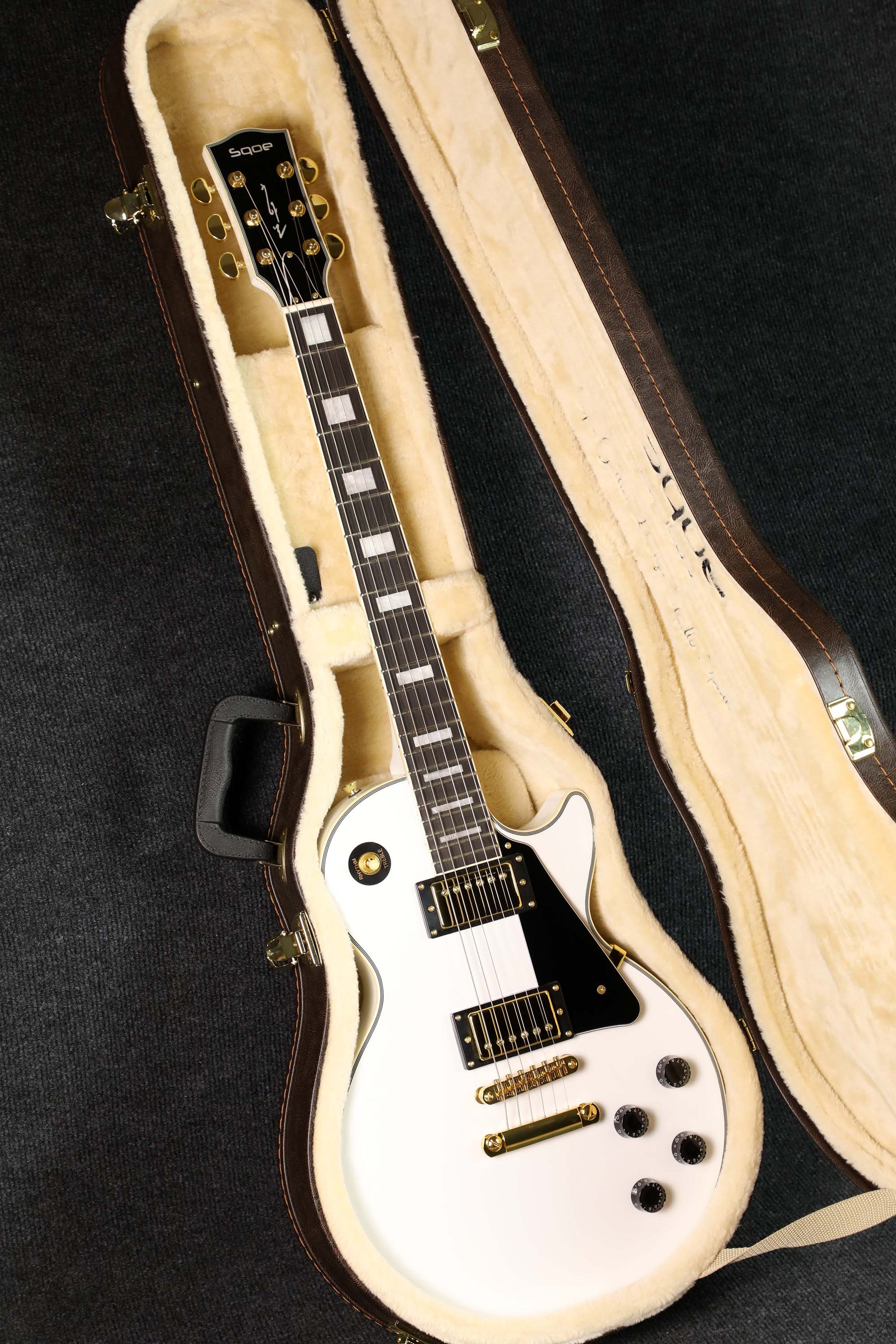 Đàn Guitar Điện Sqoe SELP300 HH Electric Guitar w/Case, White