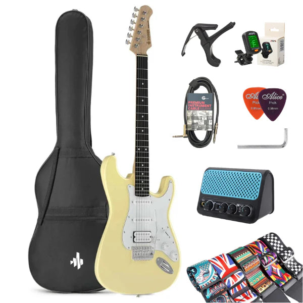 Đàn Guitar Điện Donner DST100 HSS Electric Guitar Combo, Purpleheart Fingerboard, Black
