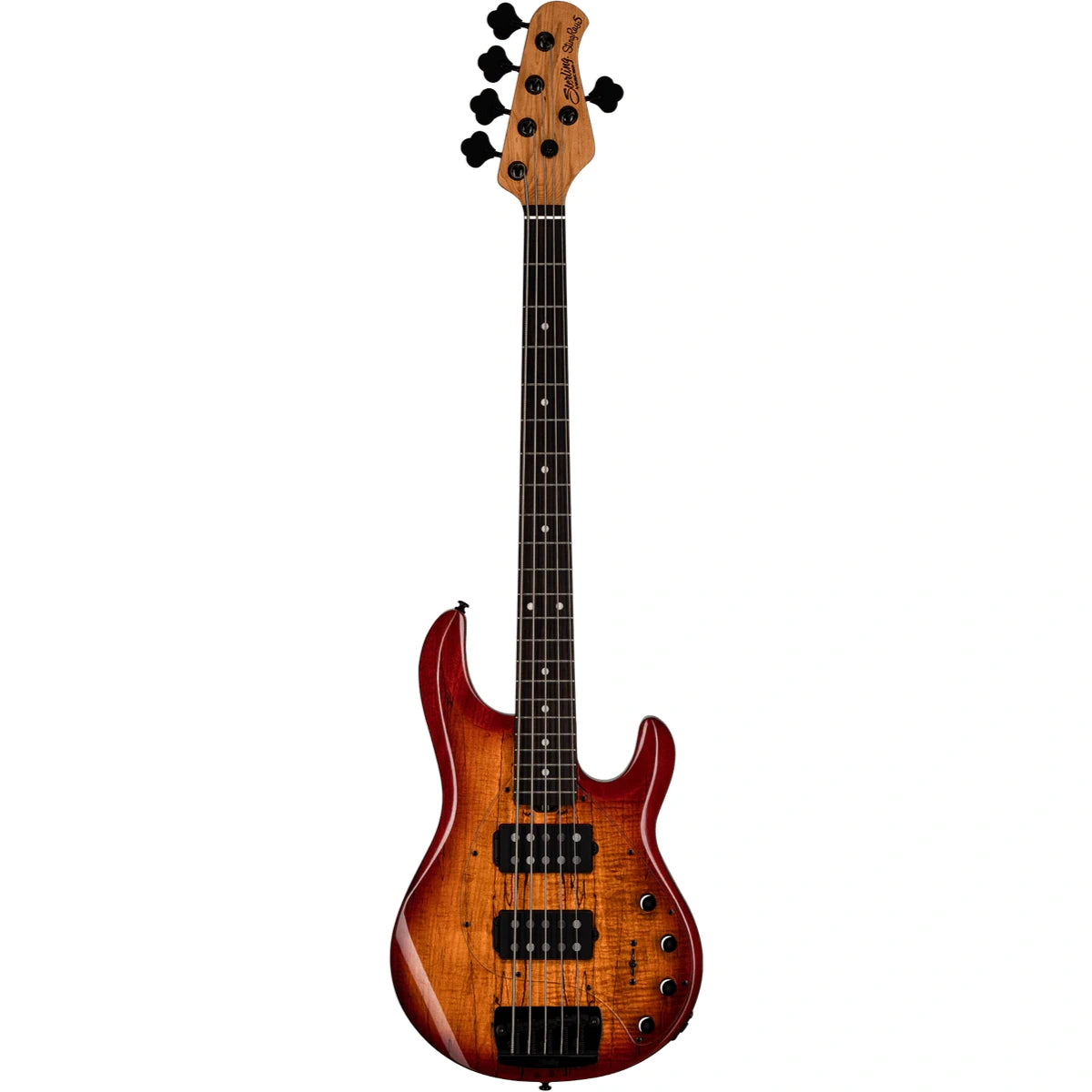 Đàn Guitar Bass Sterling by Music Man StingRay 5 HH Maple Top, Blood Orange Burst