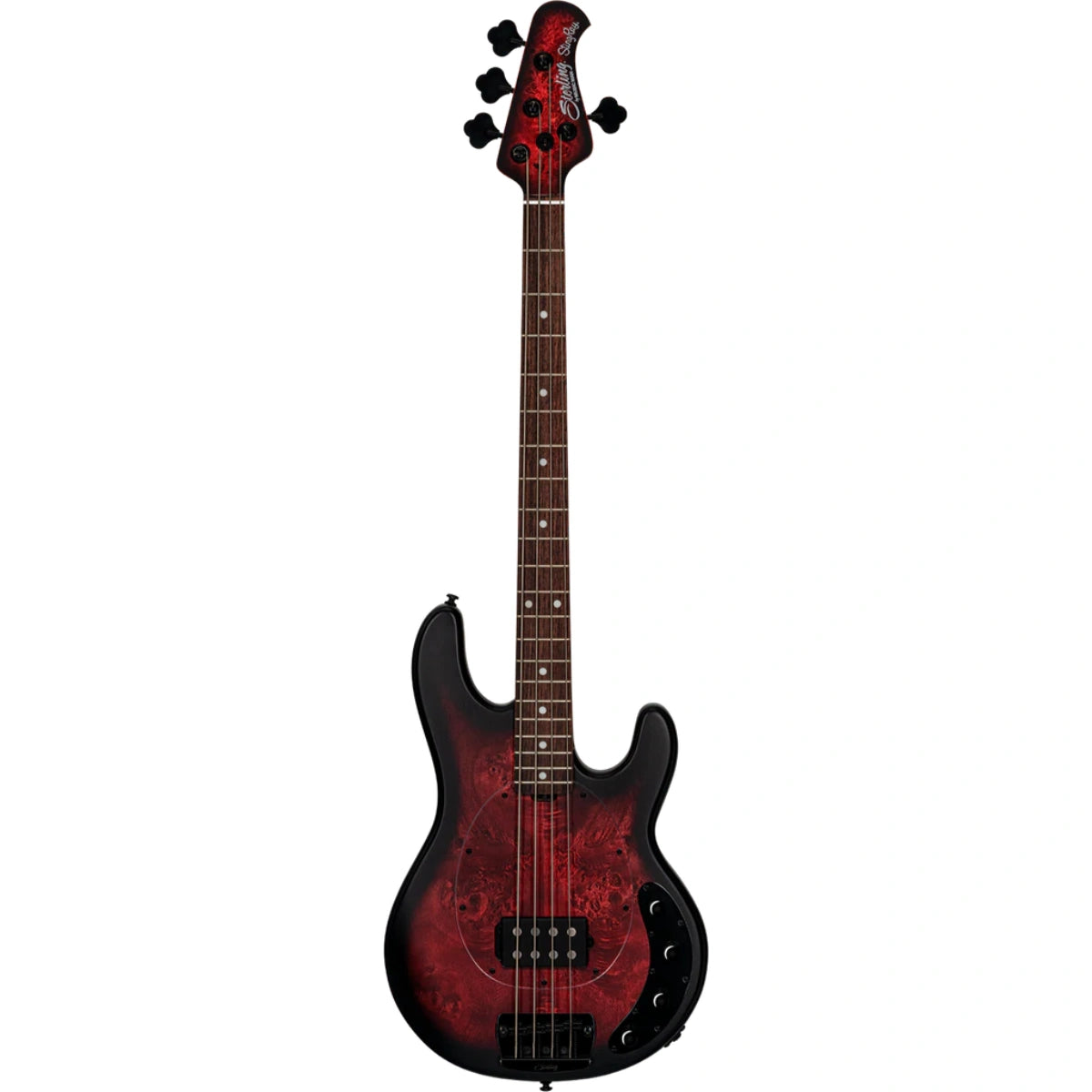 Đàn Guitar Bass Sterling by Music Man StingRay Poplar Top, Dark Scarlet Burst Satin