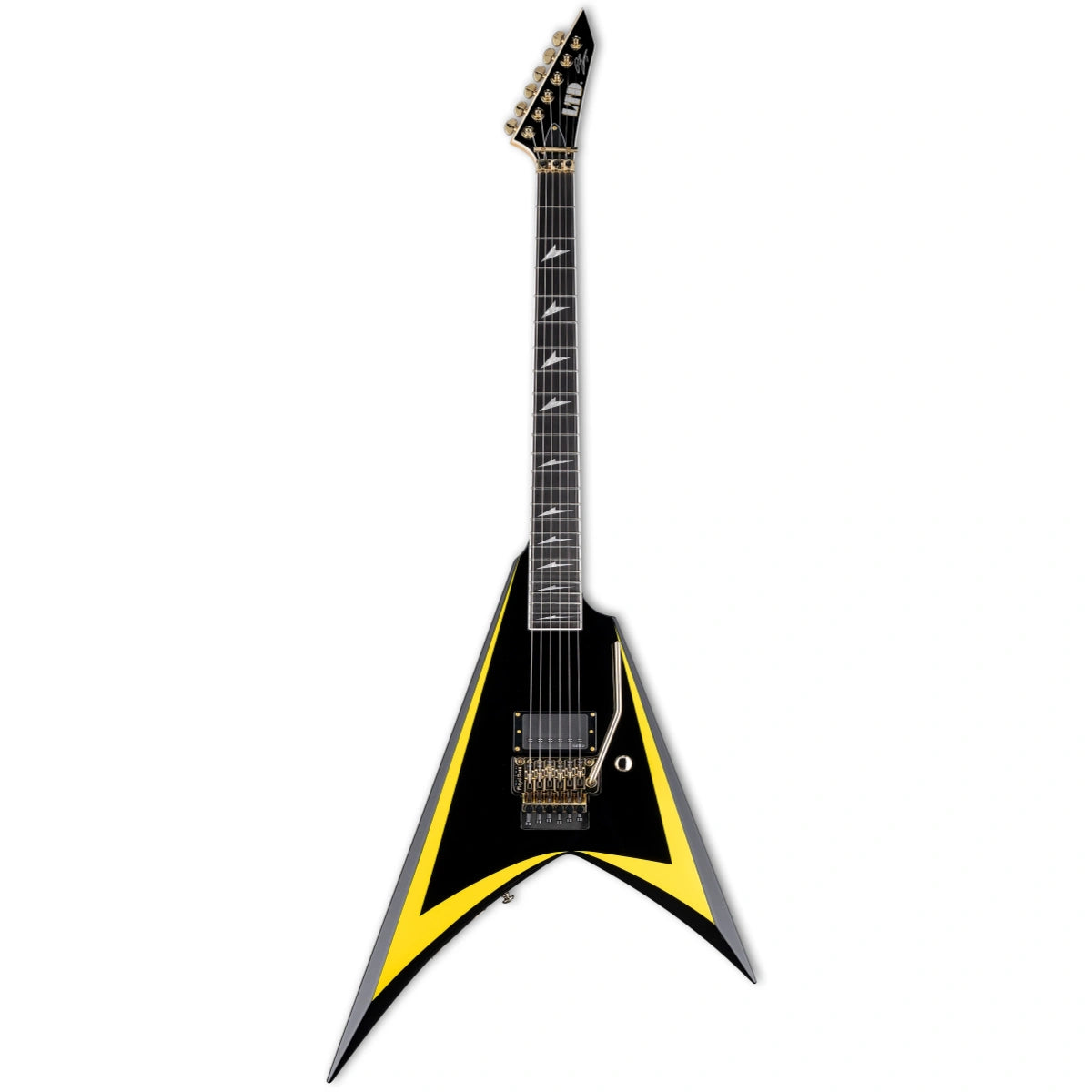 Đàn Guitar Điện ESP LTD Alexi Arrowhead SE, Black w/Yellow Pinstripe