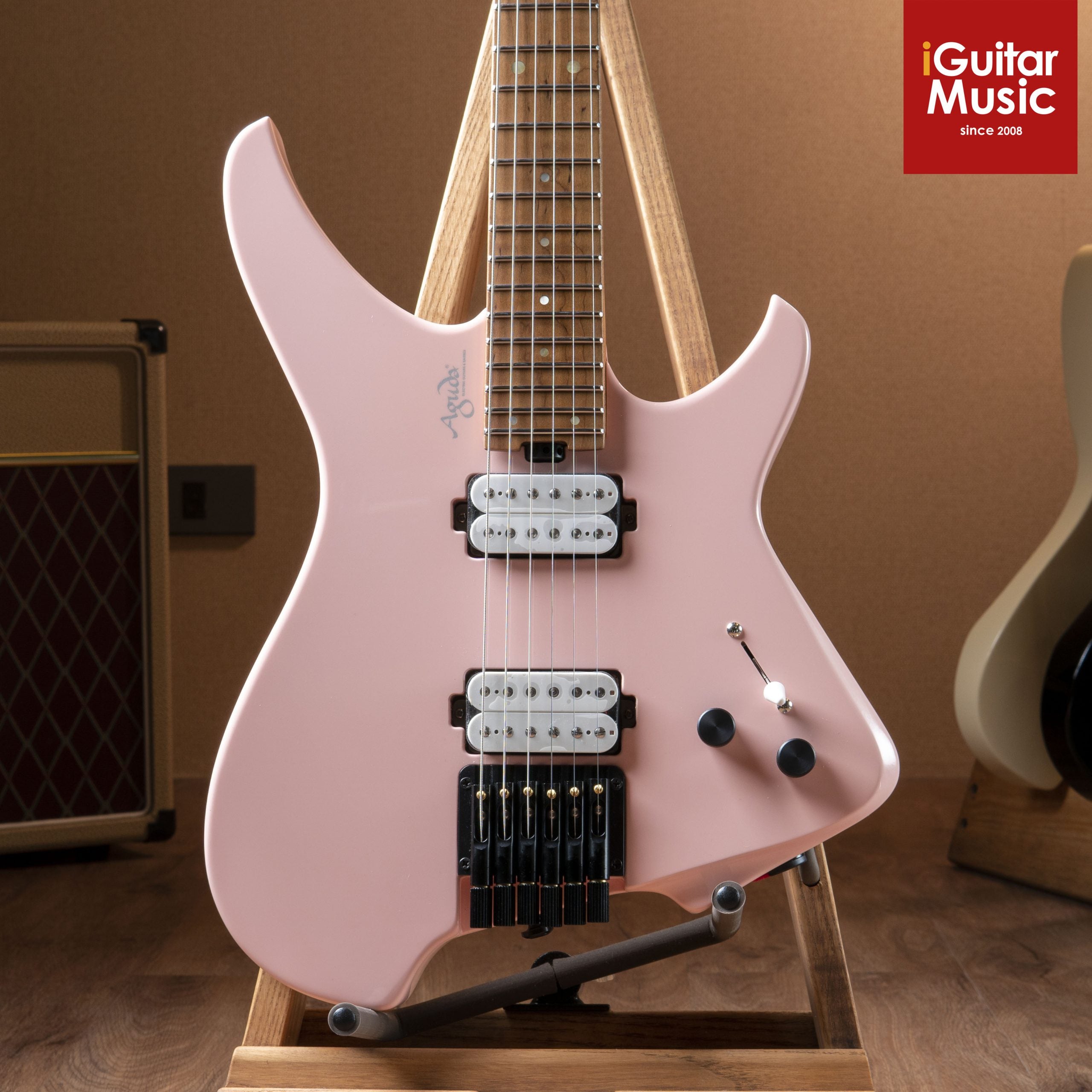 Đàn Guitar Điện Aguda Music Boy HH, Maple Fingerboard, Shell Pink