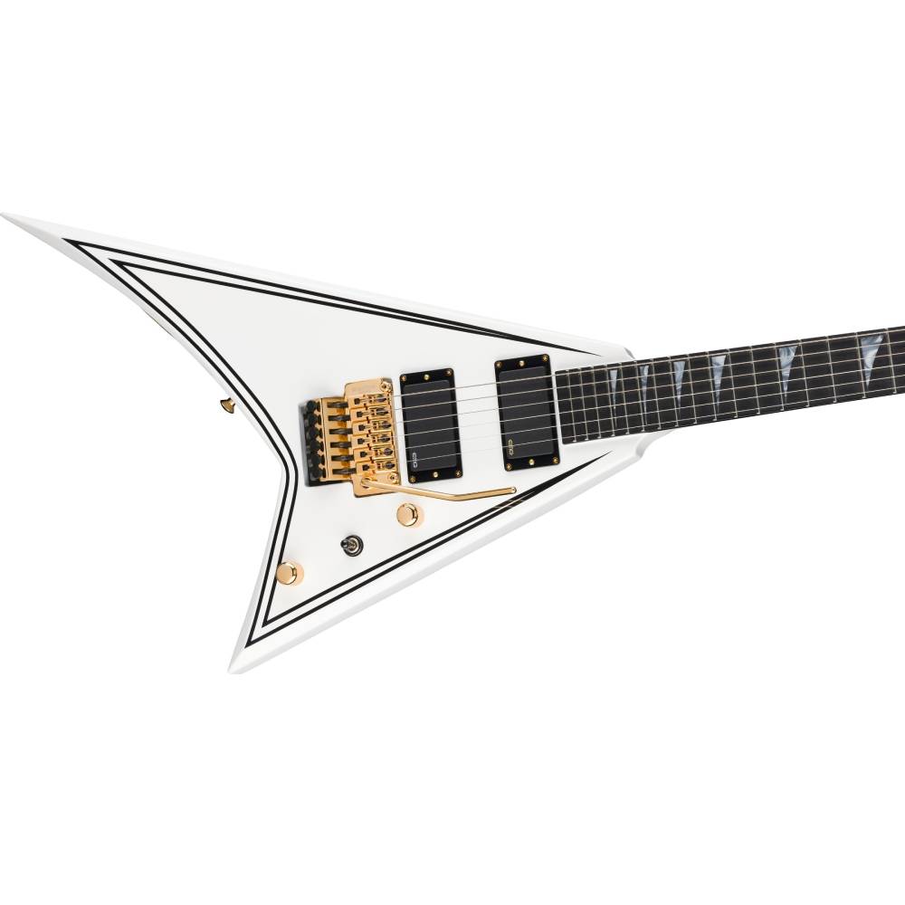 Jackson MJ Series Rhoads RR24-MG, Electric Guitar, White with Black Pinstripes
