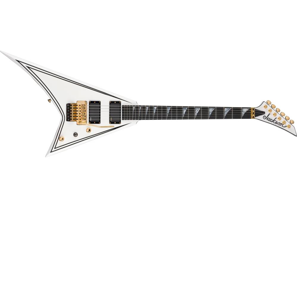 Jackson MJ Series Rhoads RR24-MG, Electric Guitar, White with Black Pinstripes
