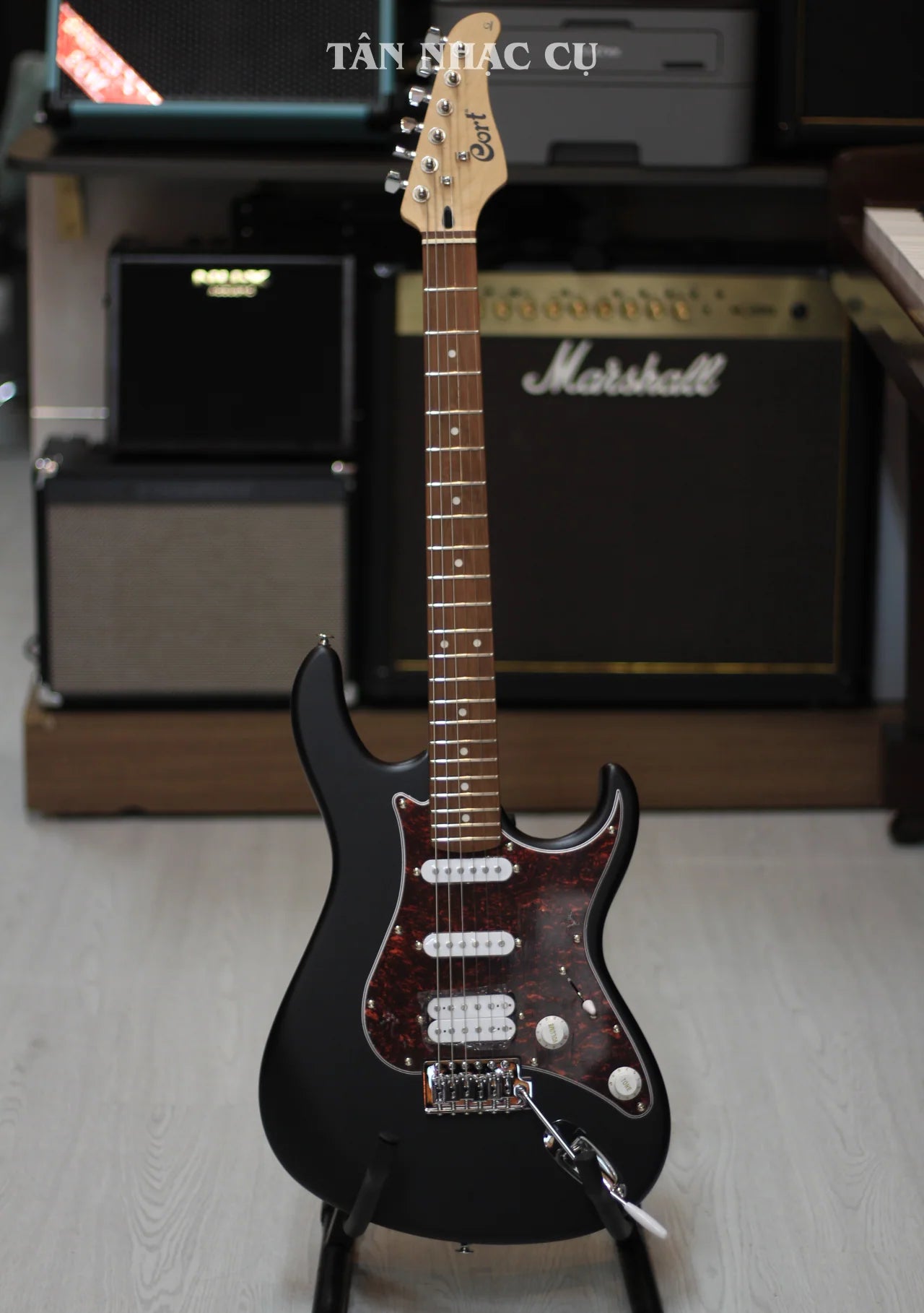 Đàn Guitar Điện Cort G110 HSS Electric Guitar, Open Pore Black