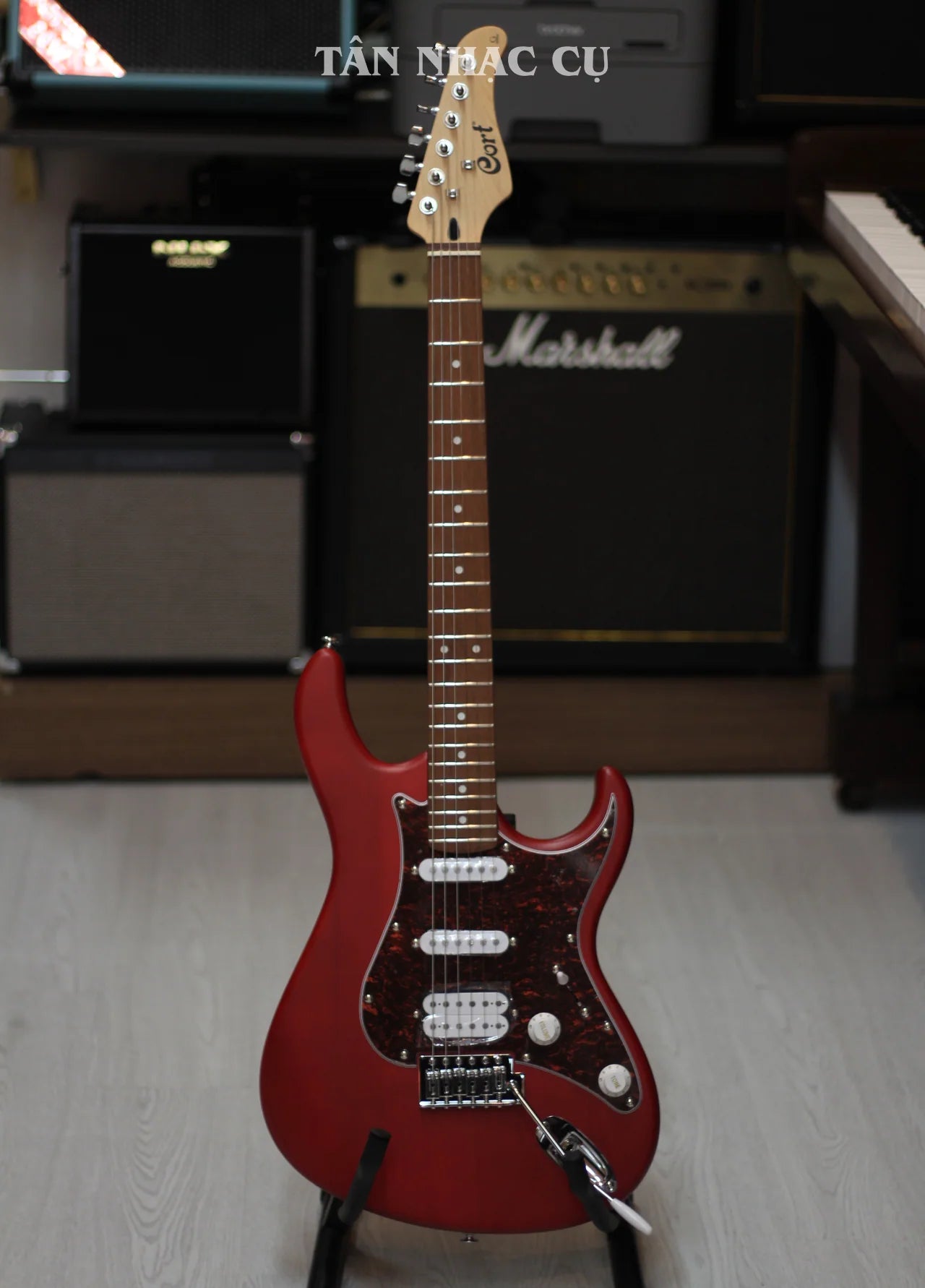 Đàn Guitar Điện Cort G110 HSS Electric Guitar, Open Pore Black Cherry