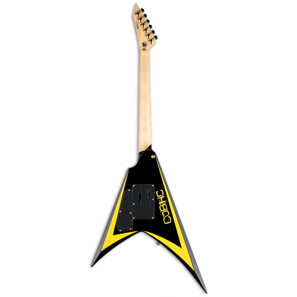 Đàn Guitar Điện ESP LTD Alexi Arrowhead SE, Black w/Yellow Pinstripe