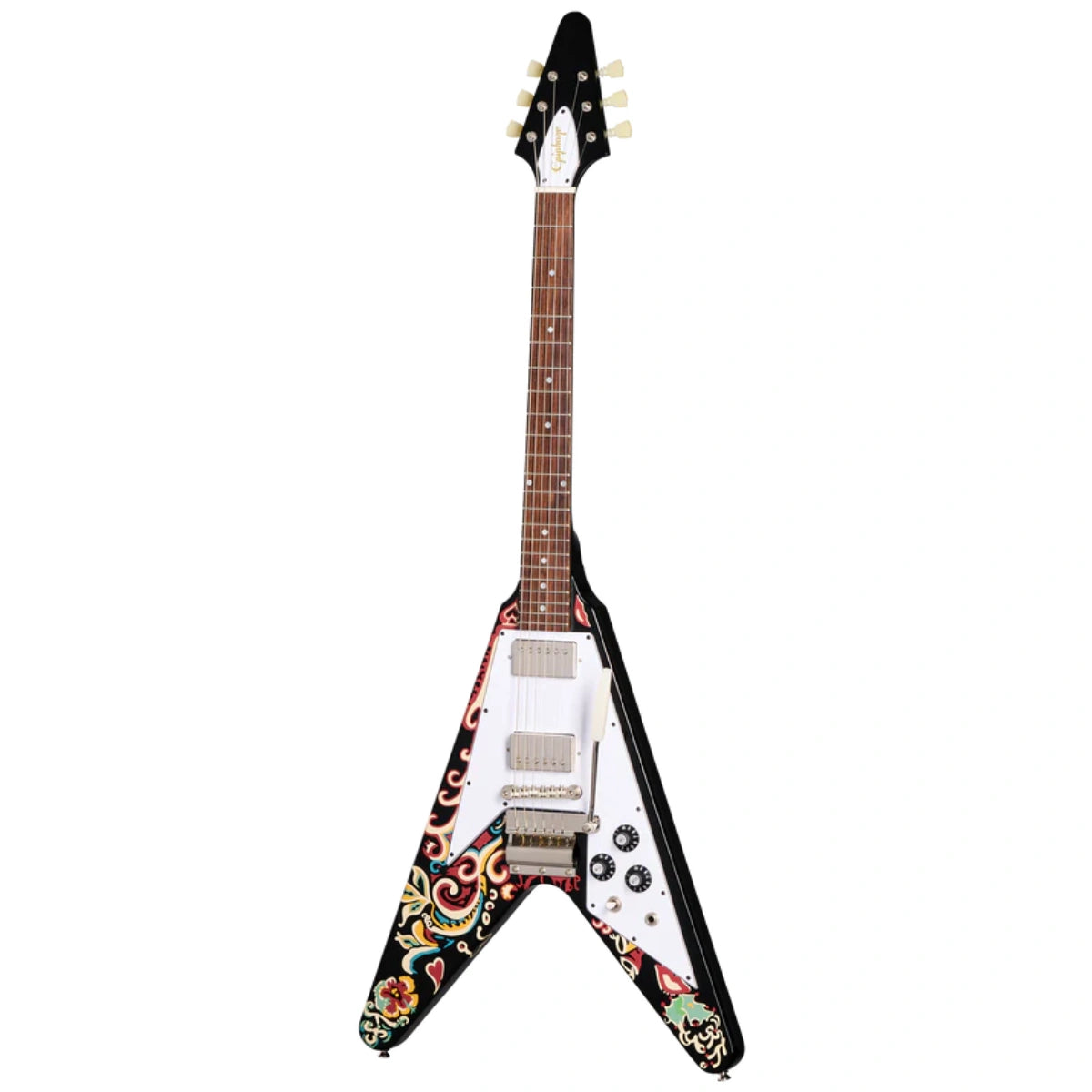 Đàn Guitar Điện Epiphone Jimi Hendrix Love Drops Flying V, Ebony