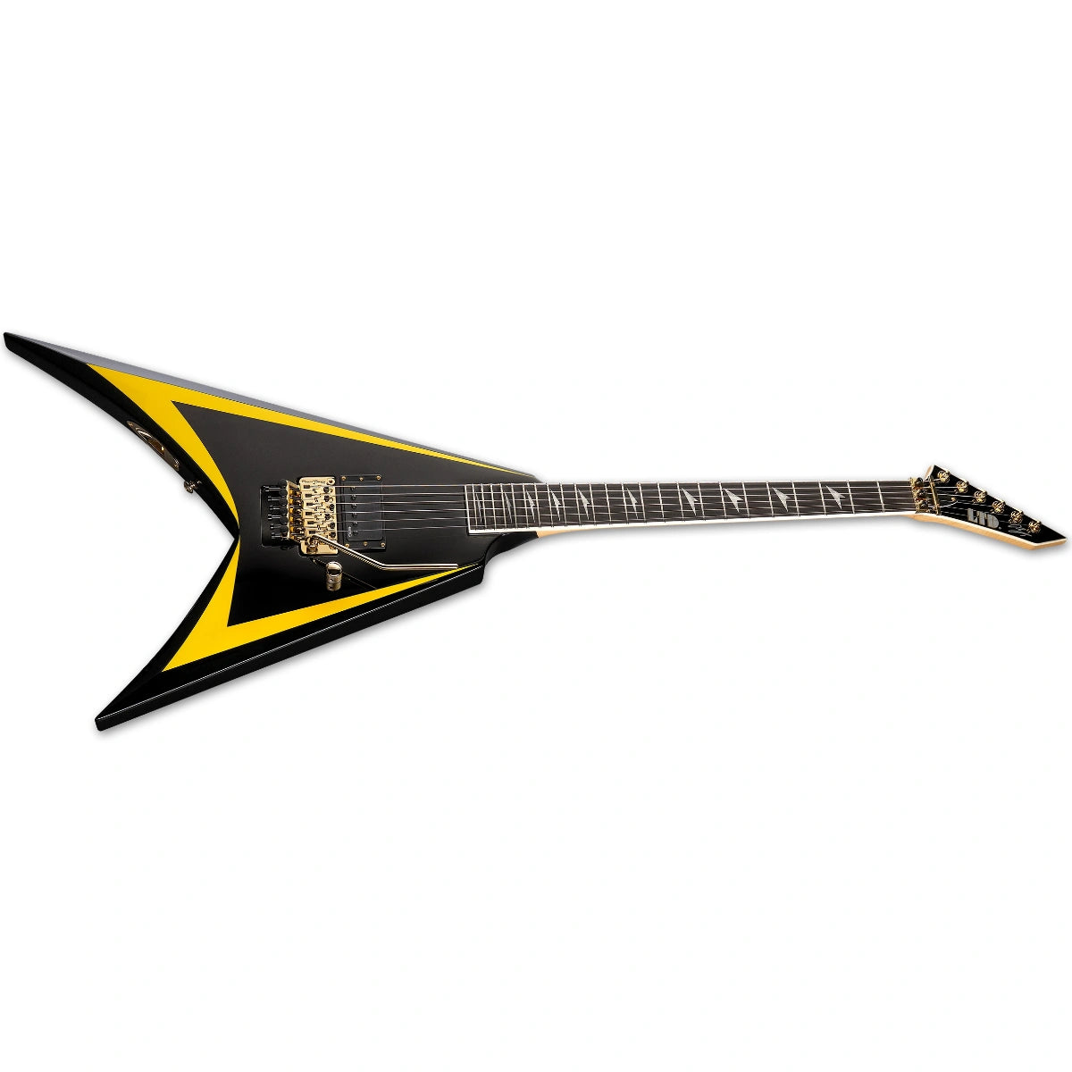 Đàn Guitar Điện ESP LTD Alexi Arrowhead SE, Black w/Yellow Pinstripe