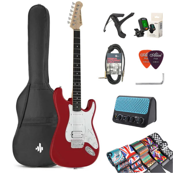 Đàn Guitar Điện Donner DST100 HSS Electric Guitar Combo, Purpleheart Fingerboard, Black
