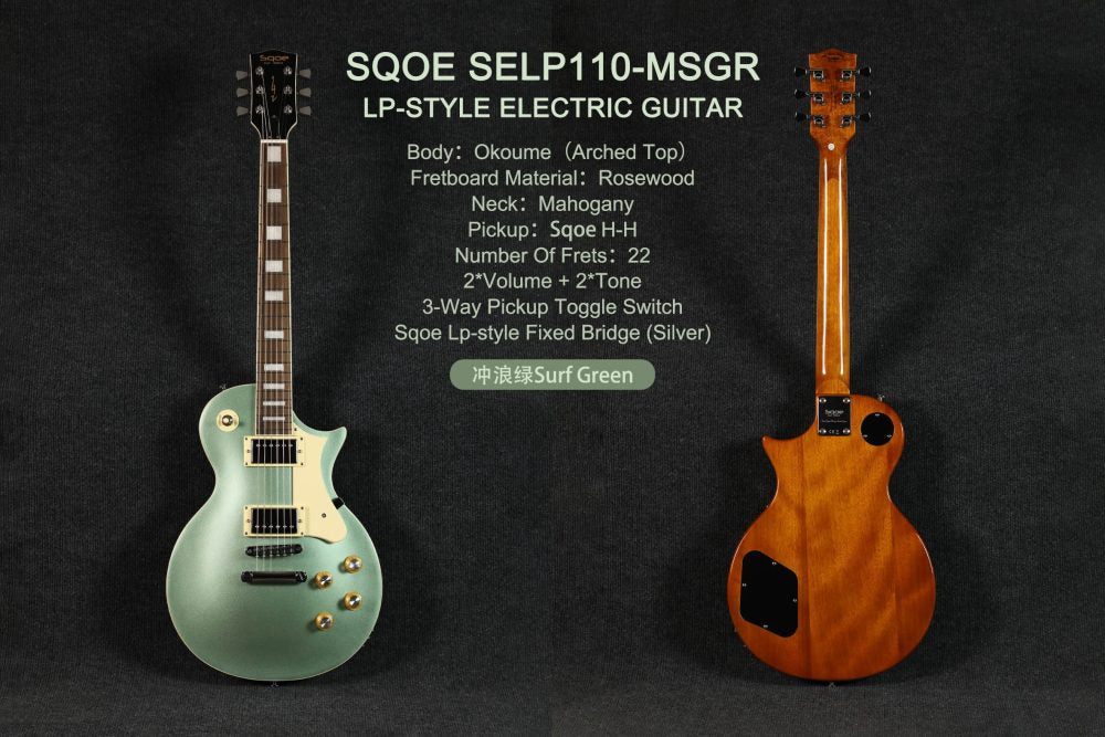 Đàn Guitar Điện Sqoe SELP110 HH Electric Guitar, Green