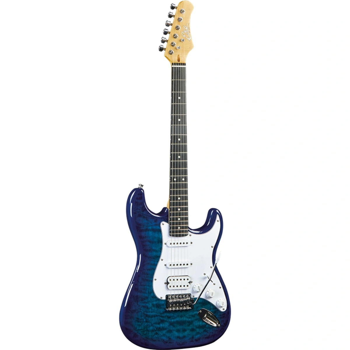 Đàn Guitar Điện Eko S-350 See Thru, Blue Quilted