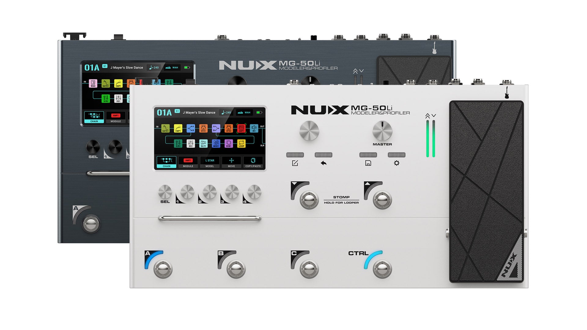 Pedal Guitar Multi Effects Nux MG50Li, Gray