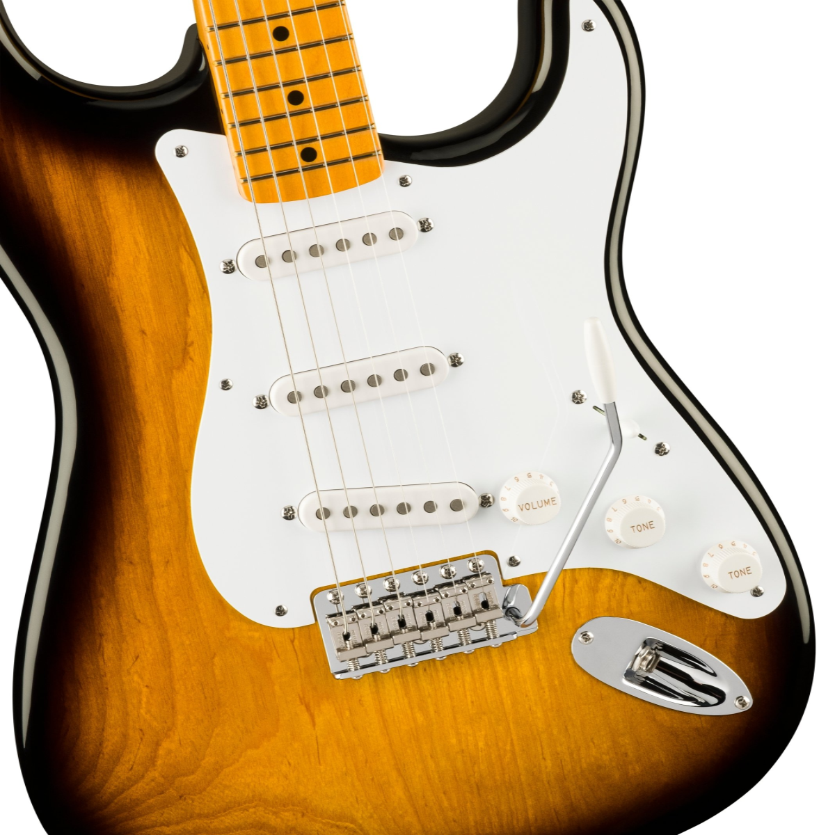 Đàn Guitar Điện Fender 70th-anniversary American Vintage II 1954 Stratocaster, Maple Fingerboard, 2-Color Sunburst w/Case, #0177002803
