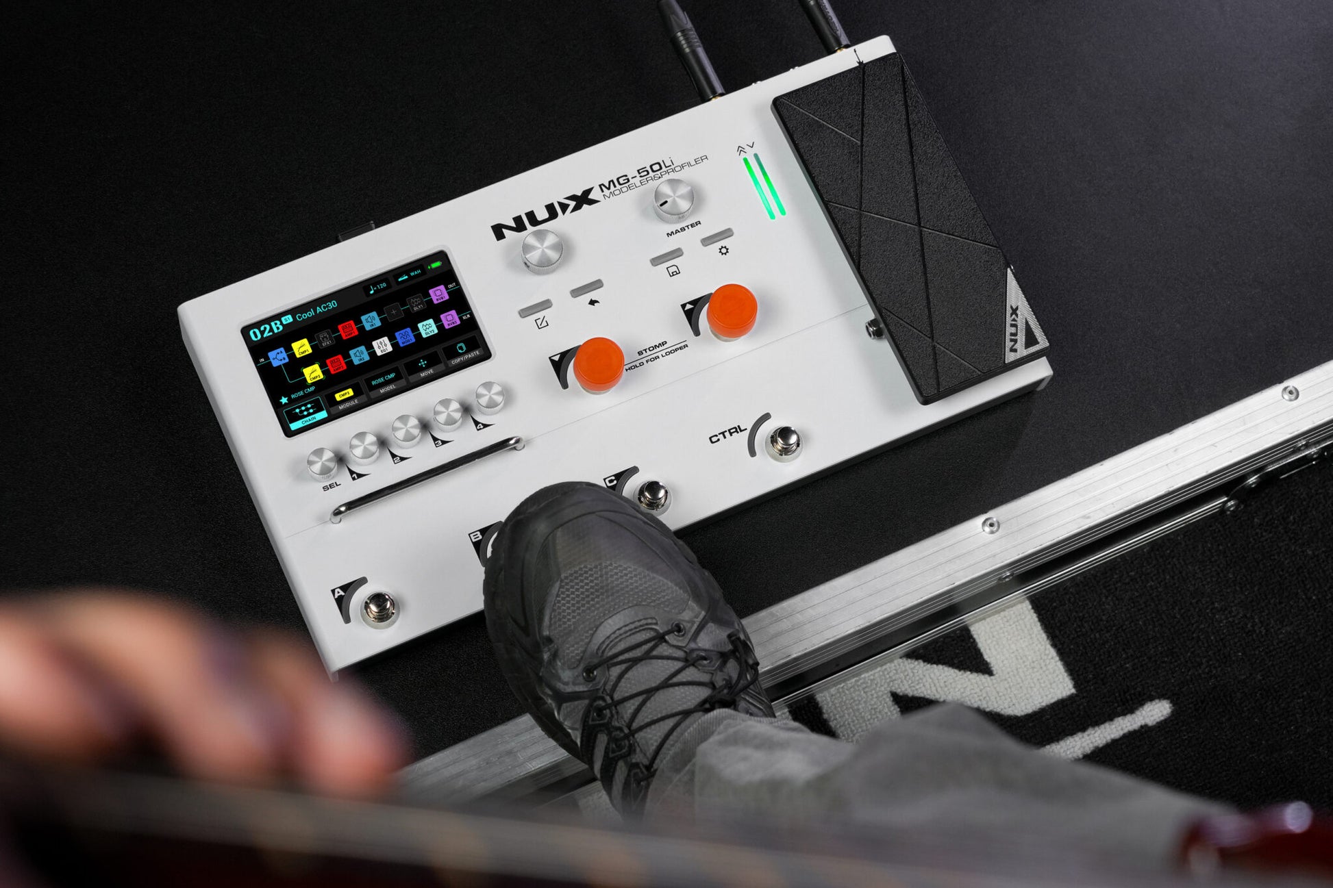 Pedal Guitar Multi Effects Nux MG50Li, Gray