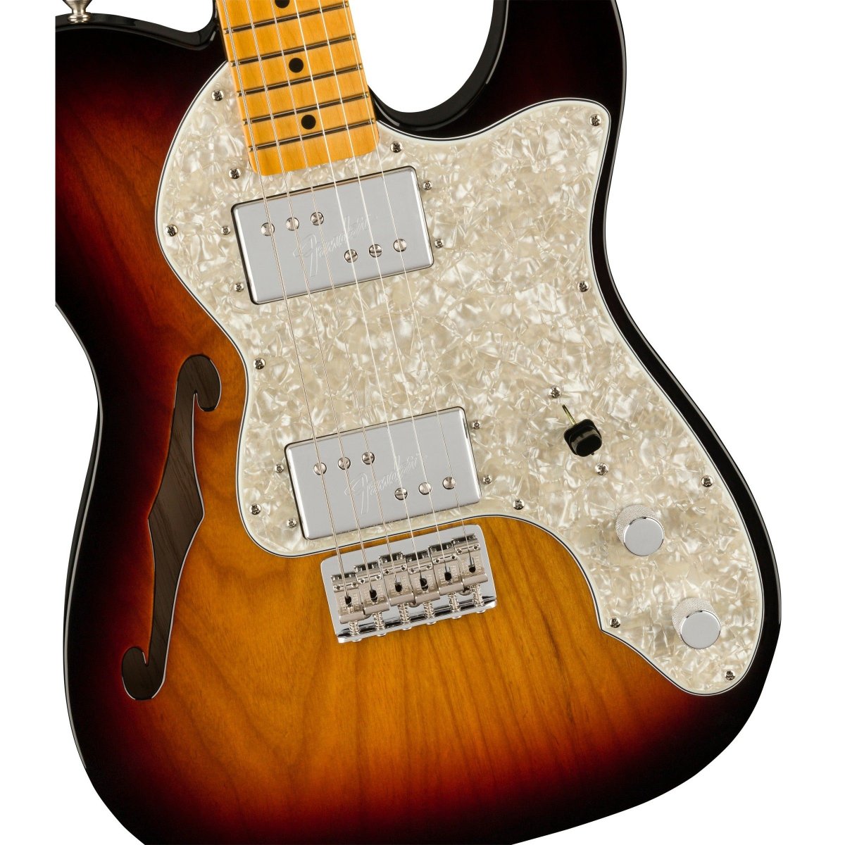 Đàn Guitar Điện Fender American Vintage II 1972 Telecaster Thinline HH Electric Guitar, Maple Fingerboard - 3 Color Sunburst