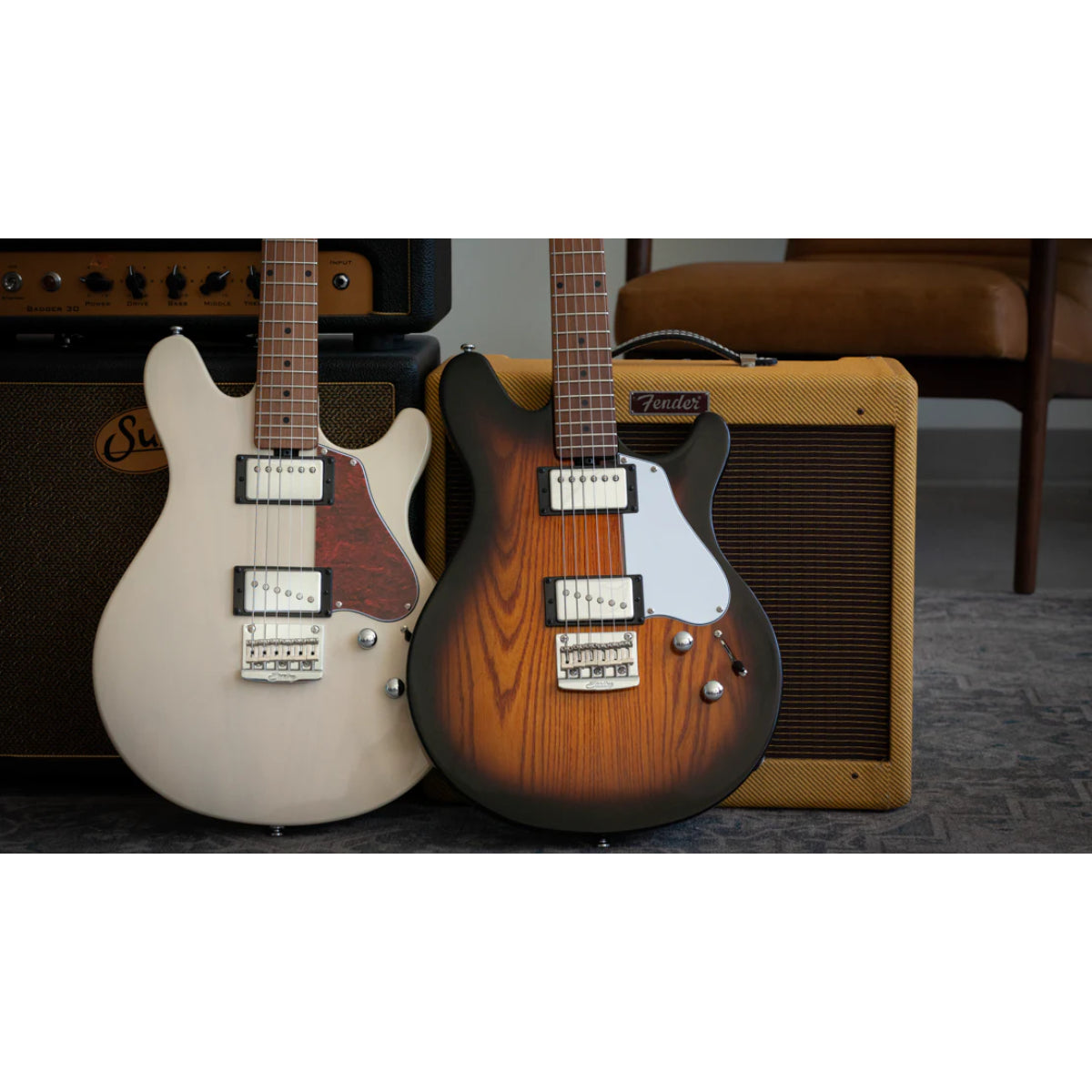 Đàn Guitar Điện Sterling by Music Man Valentine JV60 Guitar, Trans Buttermilk