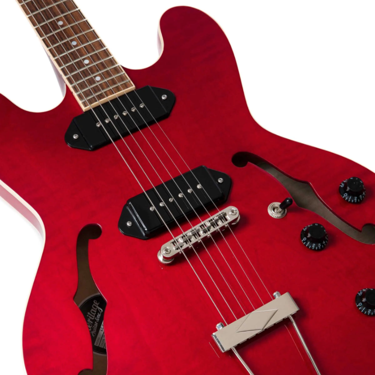 Heritage Standard H-530 Hollow Electric Guitar with Case, Trans Cherry

