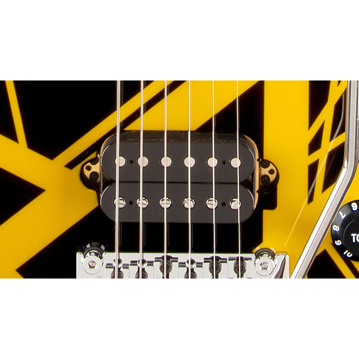 Đàn Guitar Điện EVH Striped Series, Black with Yellow Stripes