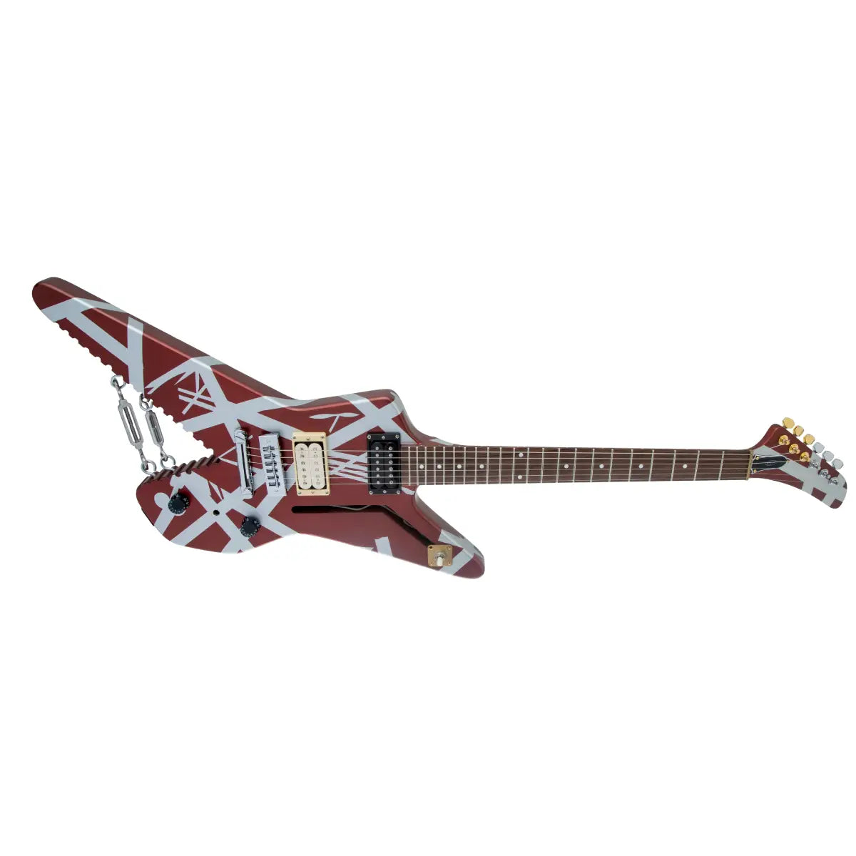 Đàn Guitar Điện EVH Striped Series Shark Burgundy w/ Silver Stripes