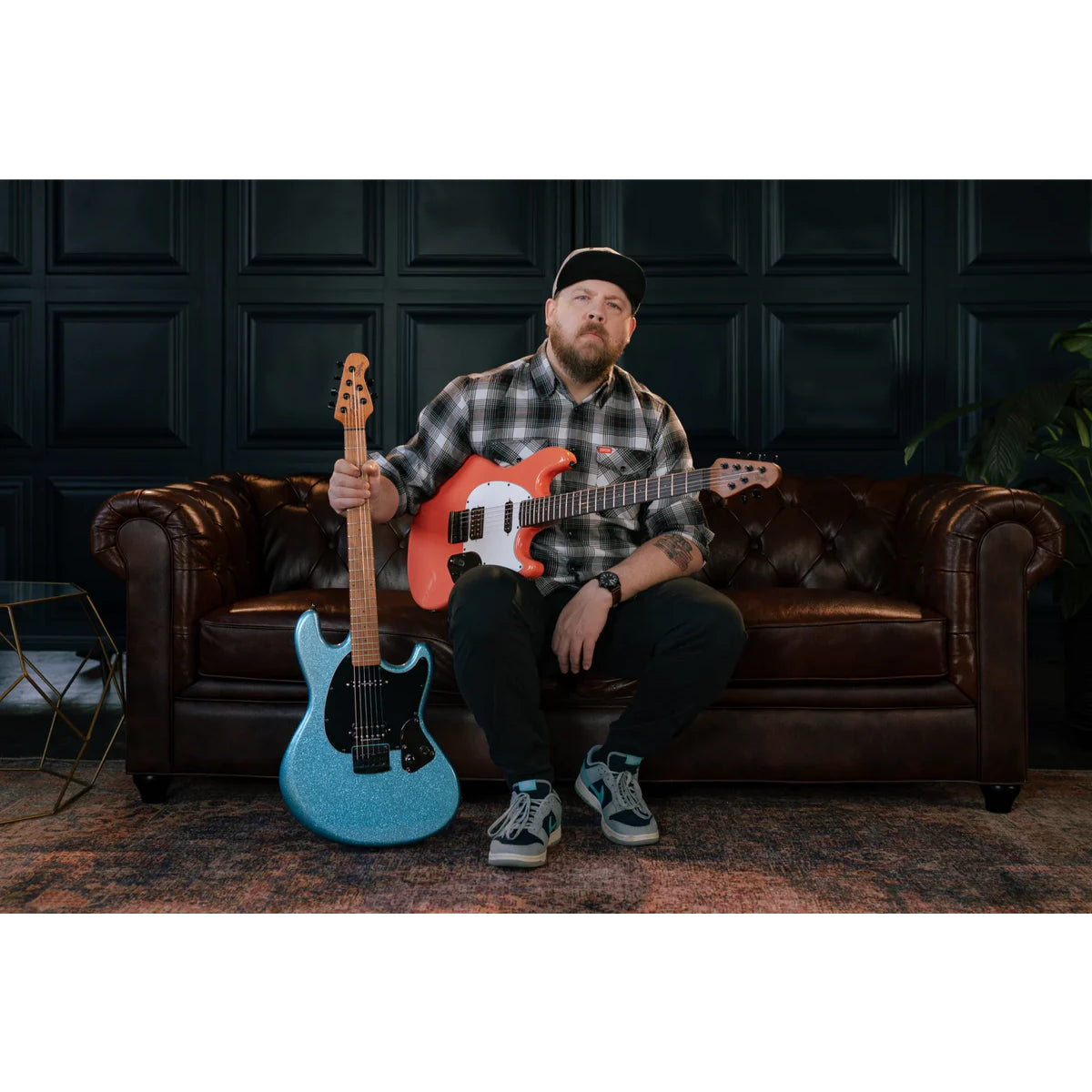 Đàn Guitar Điện Sterling by Music Man Fluff Artist Series StingRay, Rula Thumb Red