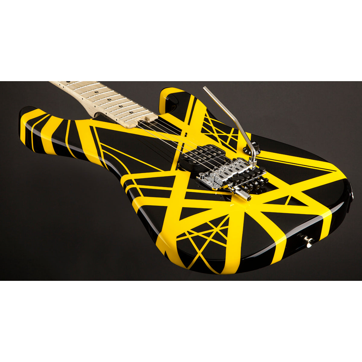 Đàn Guitar Điện EVH Striped Series, Black with Yellow Stripes