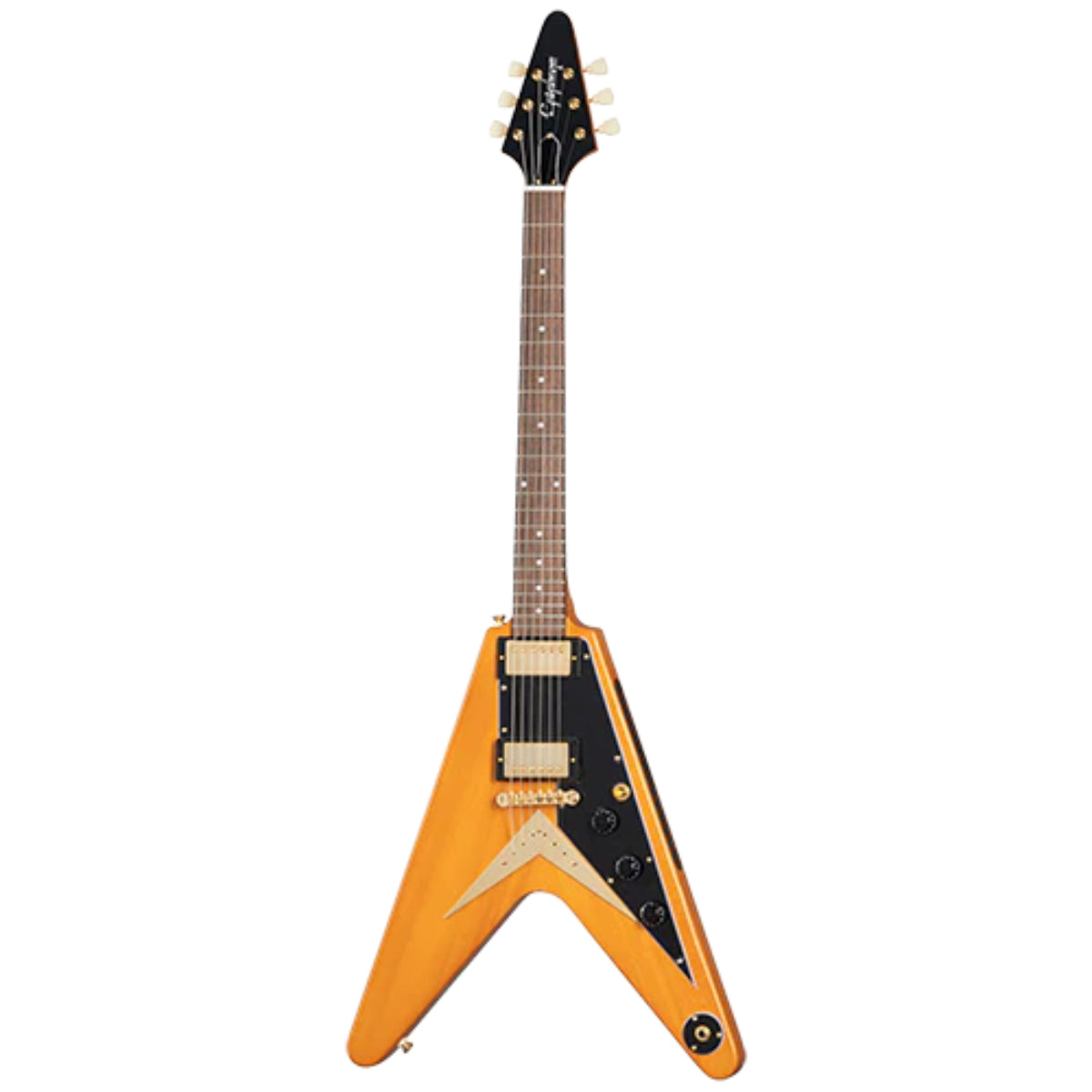 Đàn Guitar Điện Epiphone 1958 Korina Flying V Black Pickguard Aged Natural