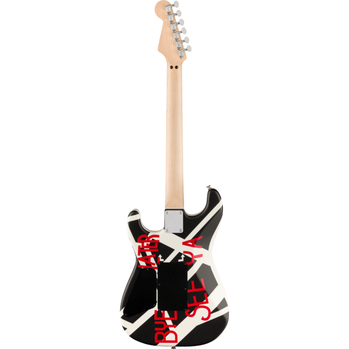 Đàn Guitar Điện EVH Striped Series Circles, White and Black