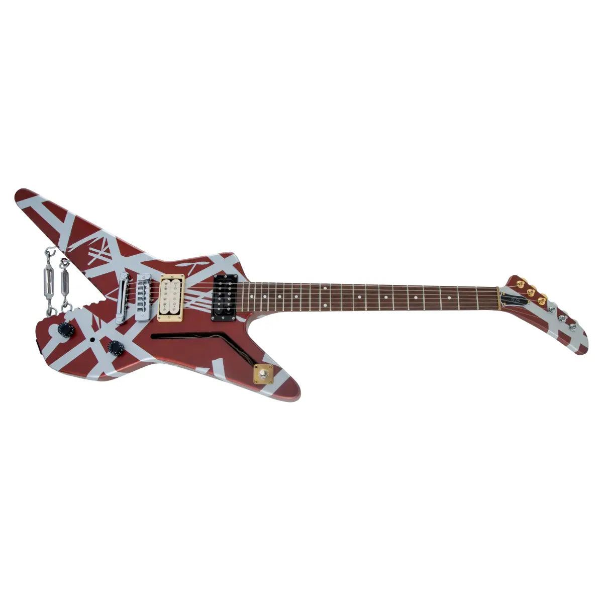 Đàn Guitar Điện EVH Striped Series Shark Burgundy w/ Silver Stripes